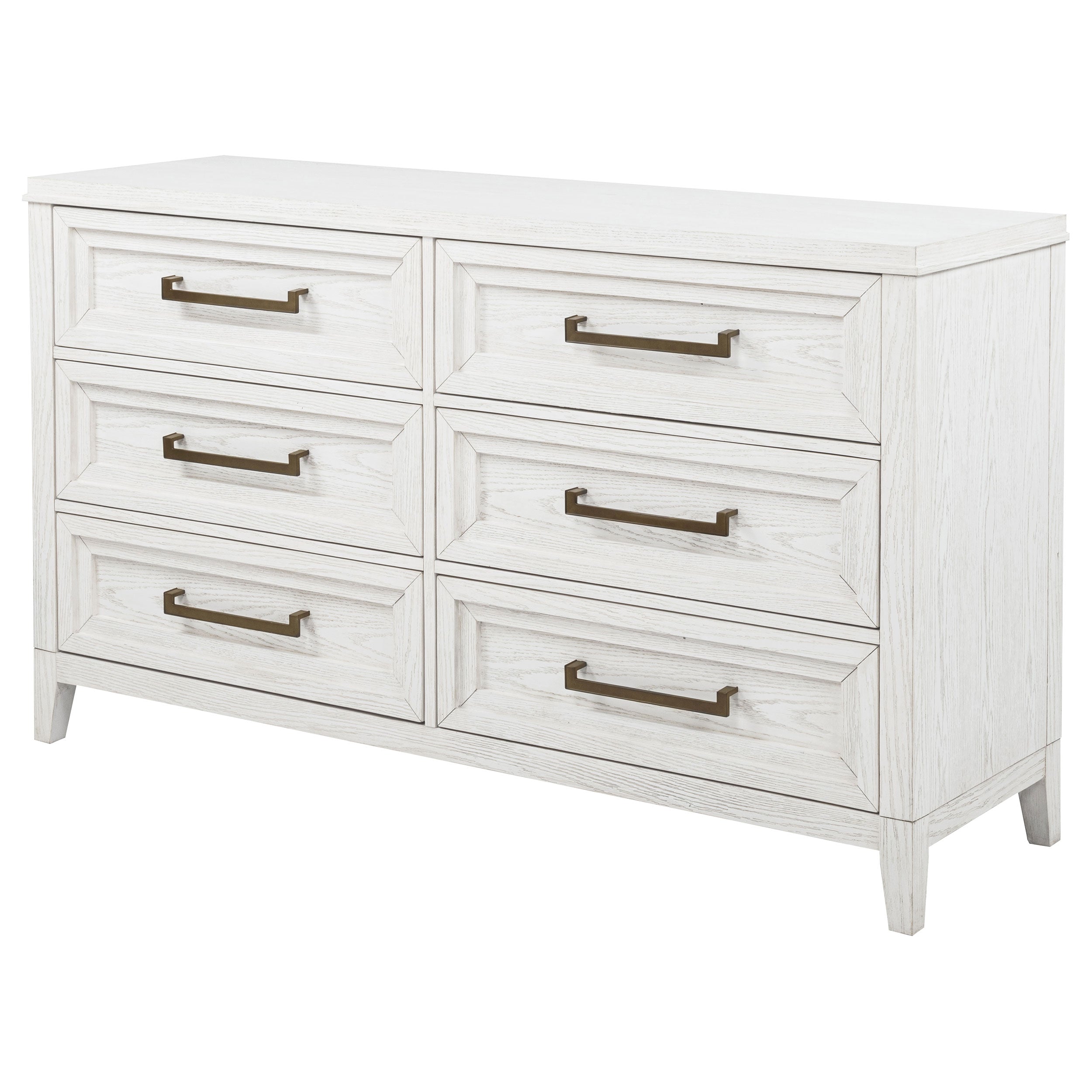 Marielle 6-drawer Bedroom Dresser Distressed White — view 4