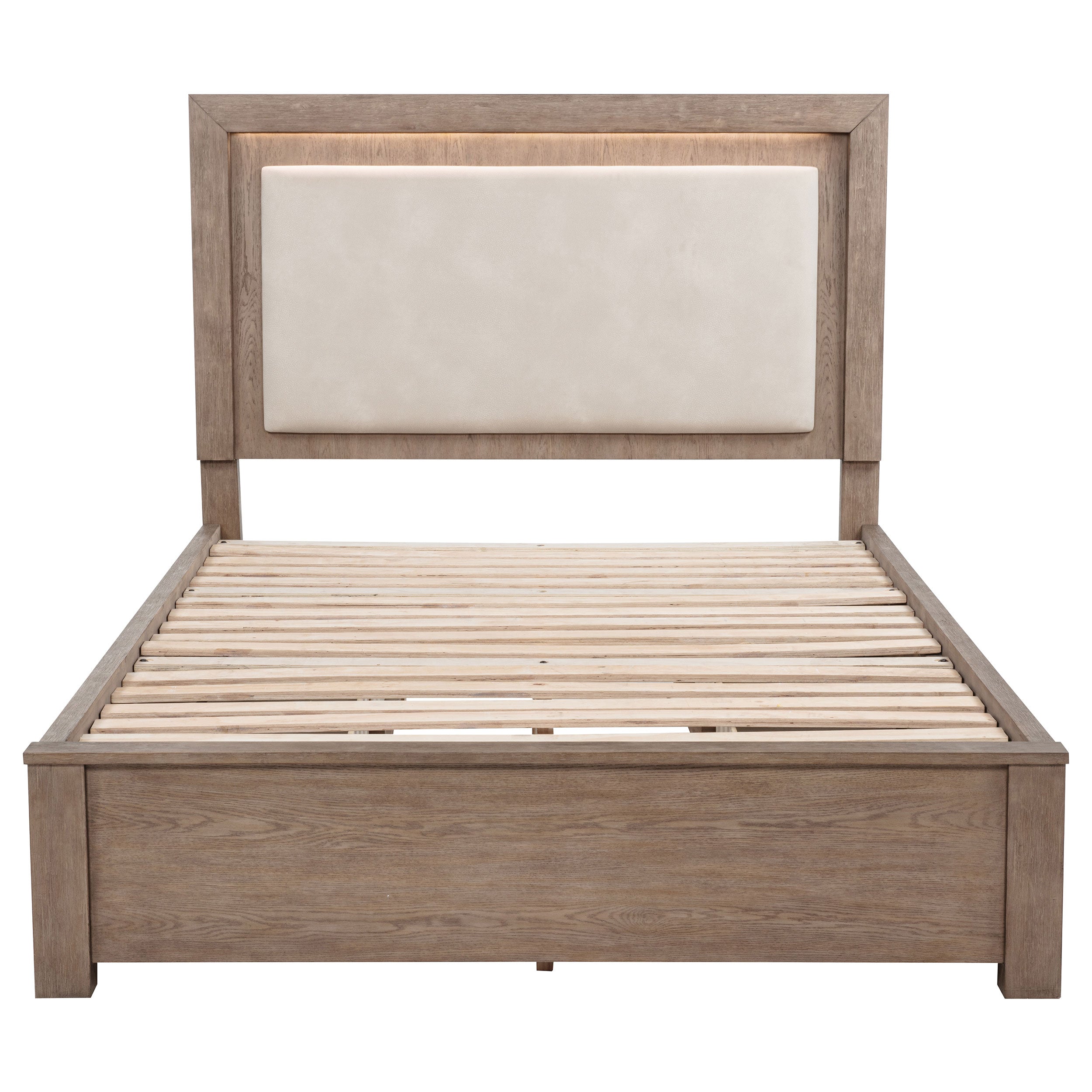 Kenora 56-inch Queen LED Storage Bed Barley Brown — view 6