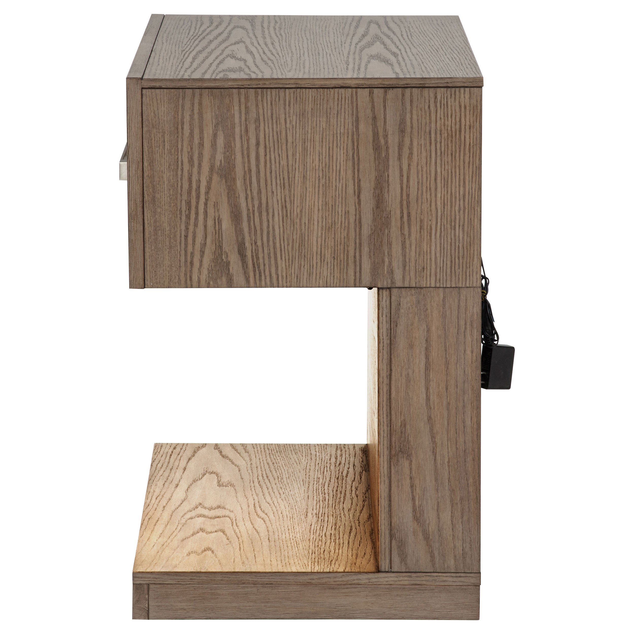 Kenora 1-drawer Nightstand Bedside Table Barley Brown — view 5