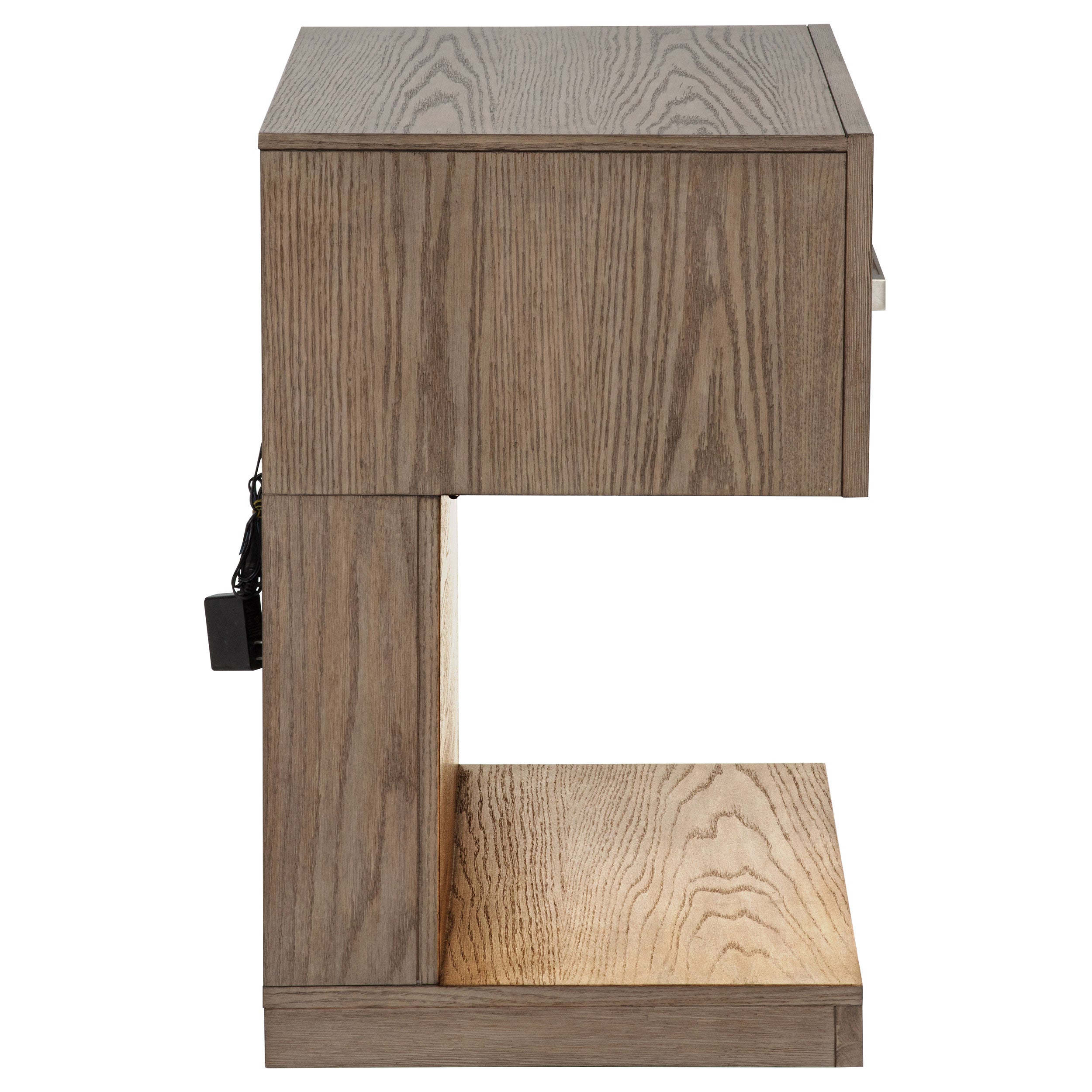 Kenora 1-drawer Nightstand Bedside Table Barley Brown — view 9