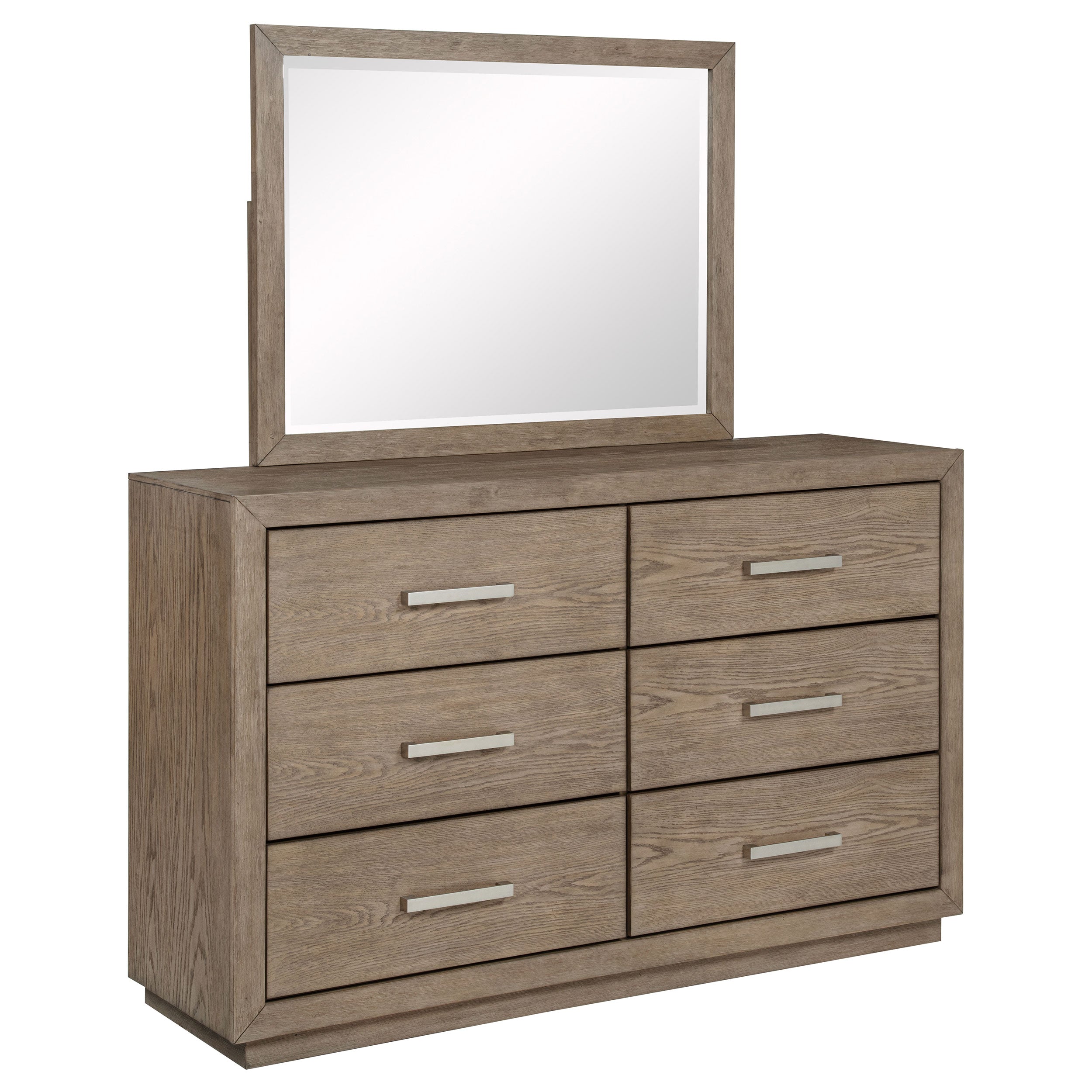 Kenora 6-drawer Dresser and Mirror Barley Brown — view 1