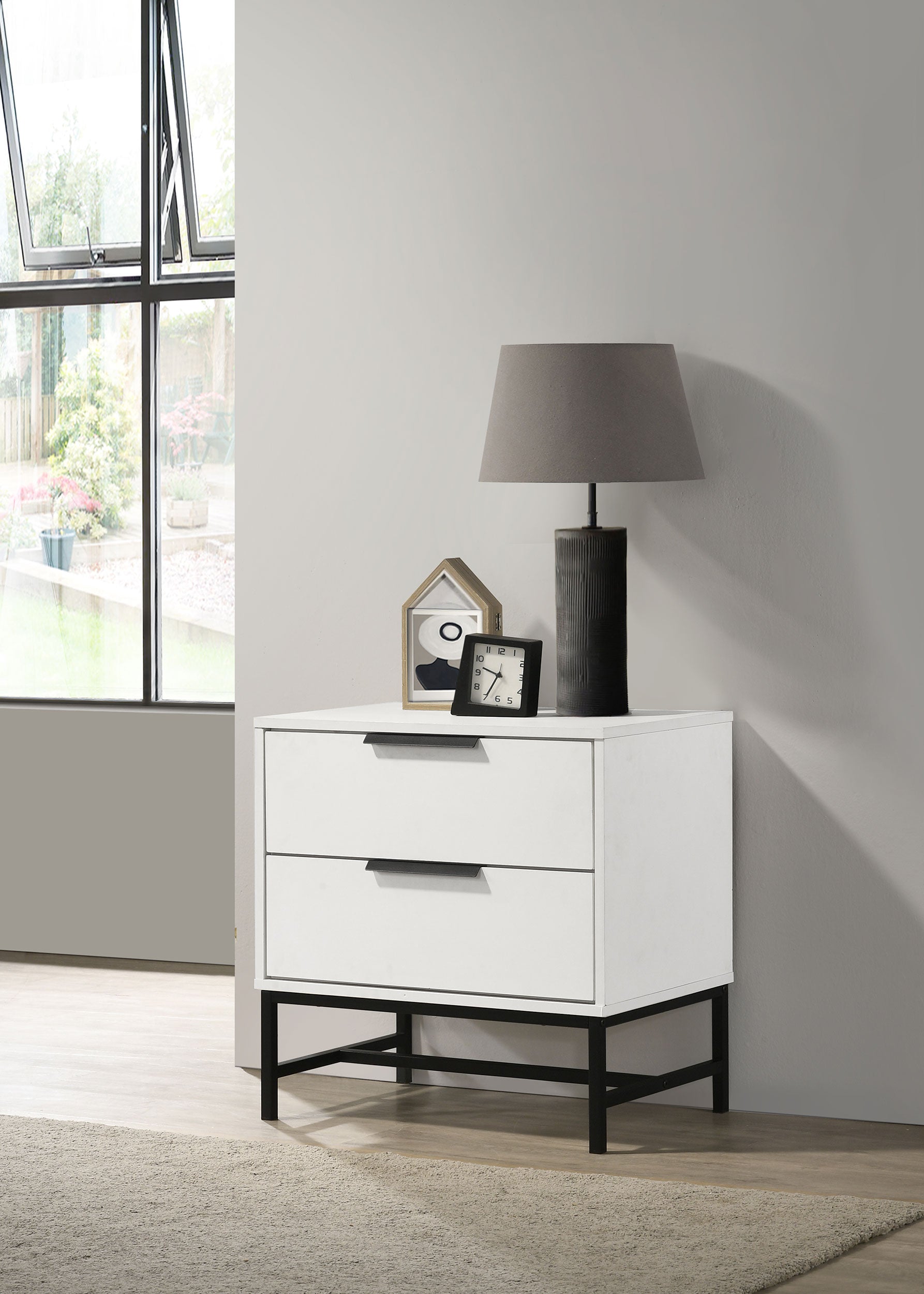 Sonora 2-drawer Nightstand Bedside Table White — view 2