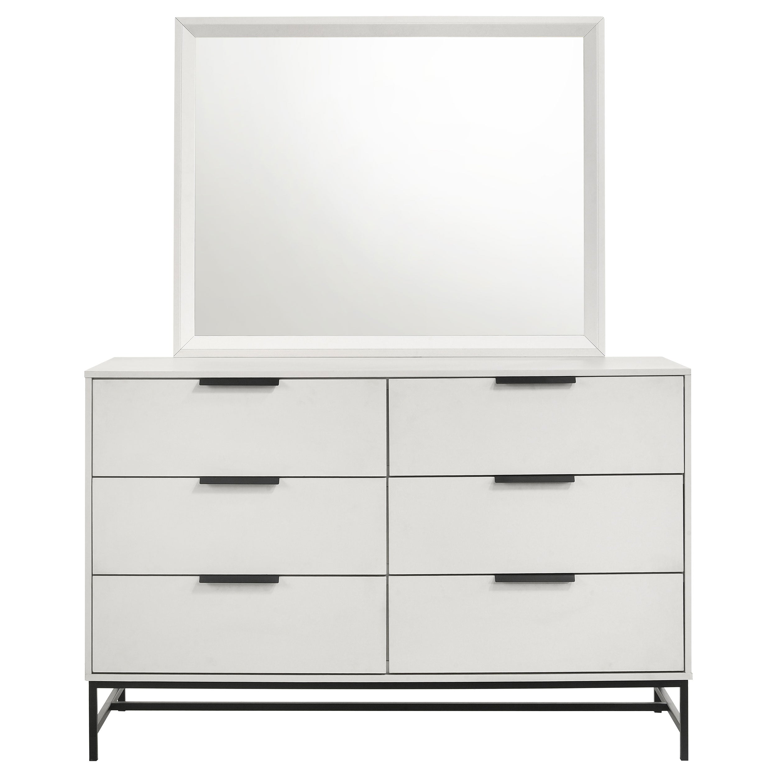 Sonora 6-drawer Dresser with Mirror White — view 3
