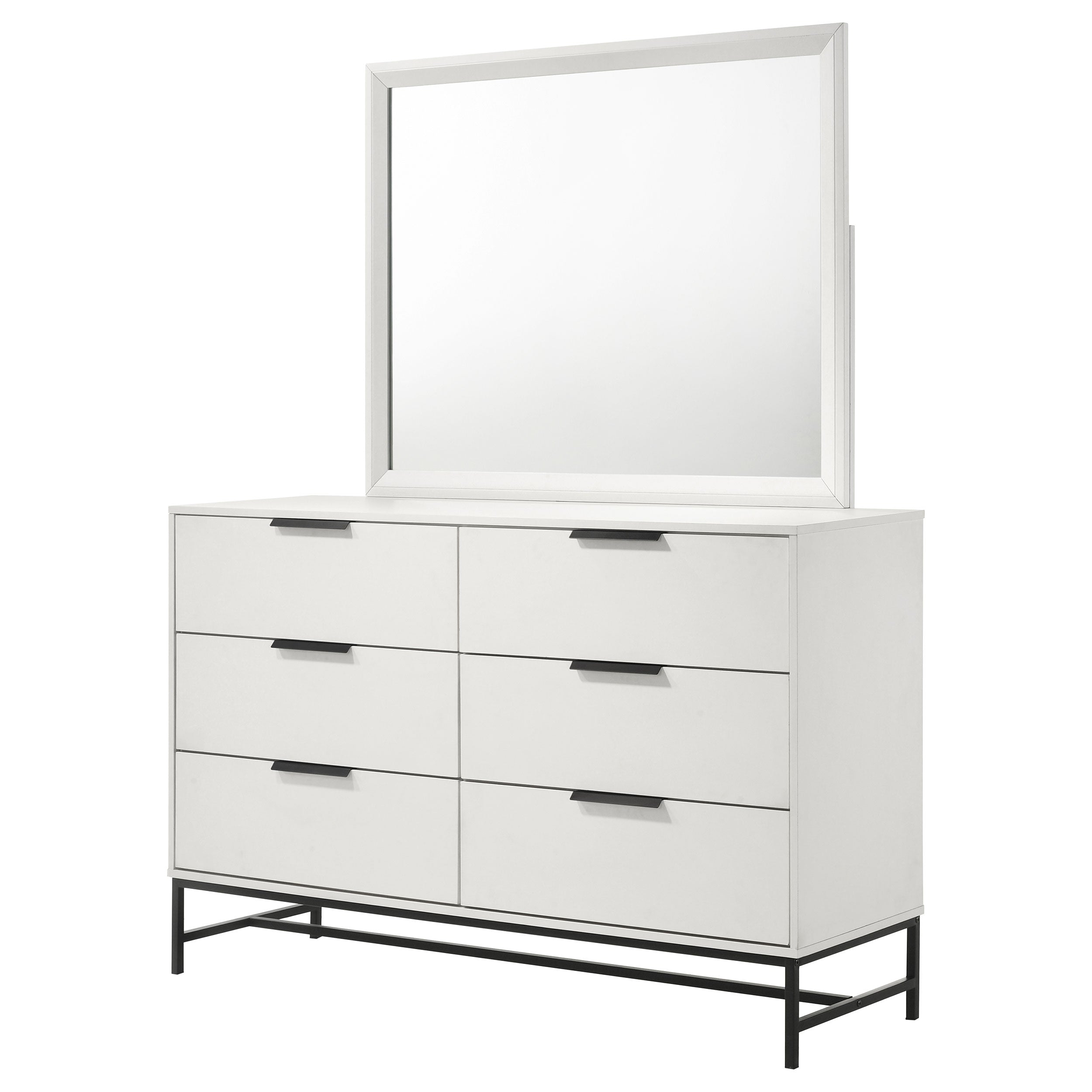 Sonora 6-drawer Dresser with Mirror White — view 4