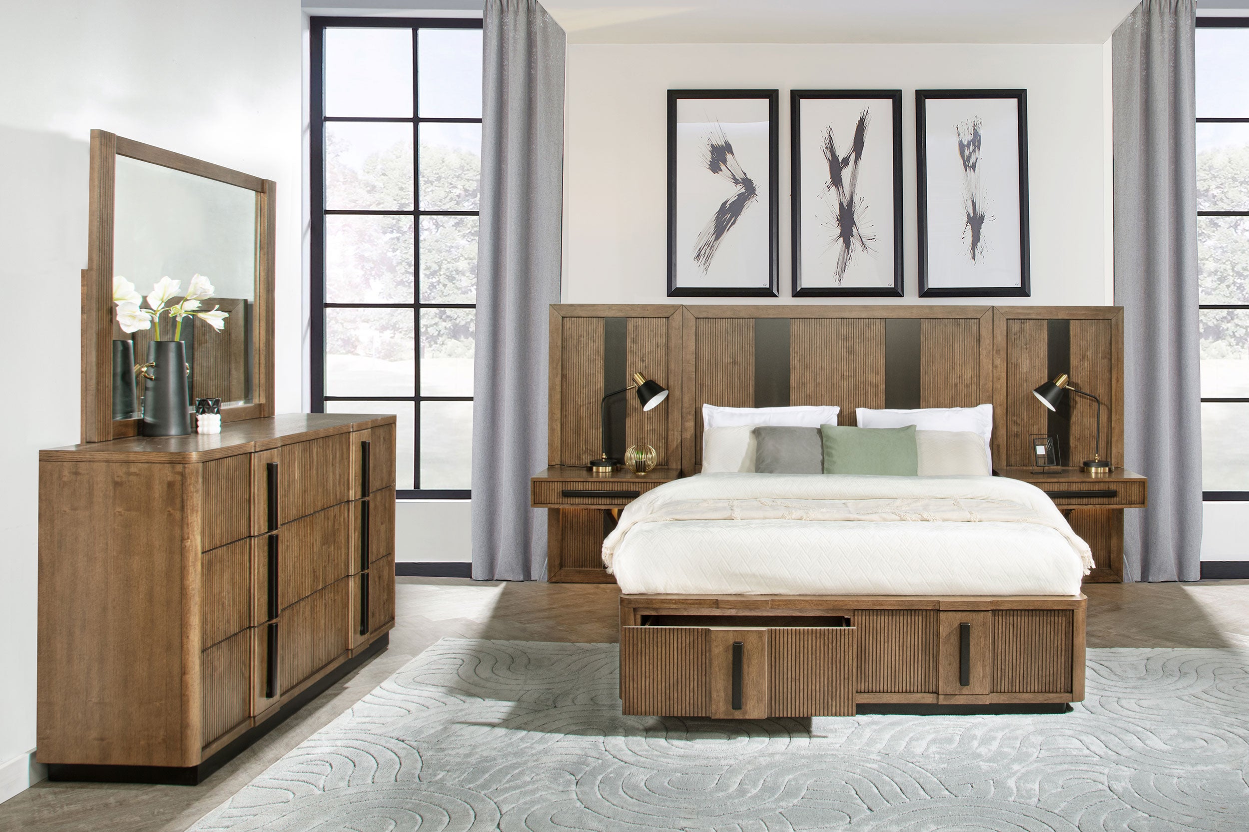 Terrace 5-piece Queen Panel Bedroom Set Ash Brown — view 1