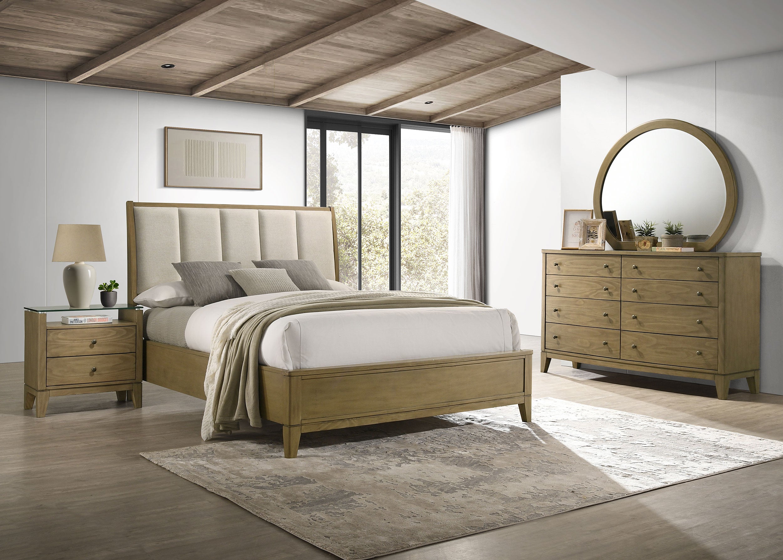 Granada 4-piece California King Bedroom Set Natural Pine — view 1