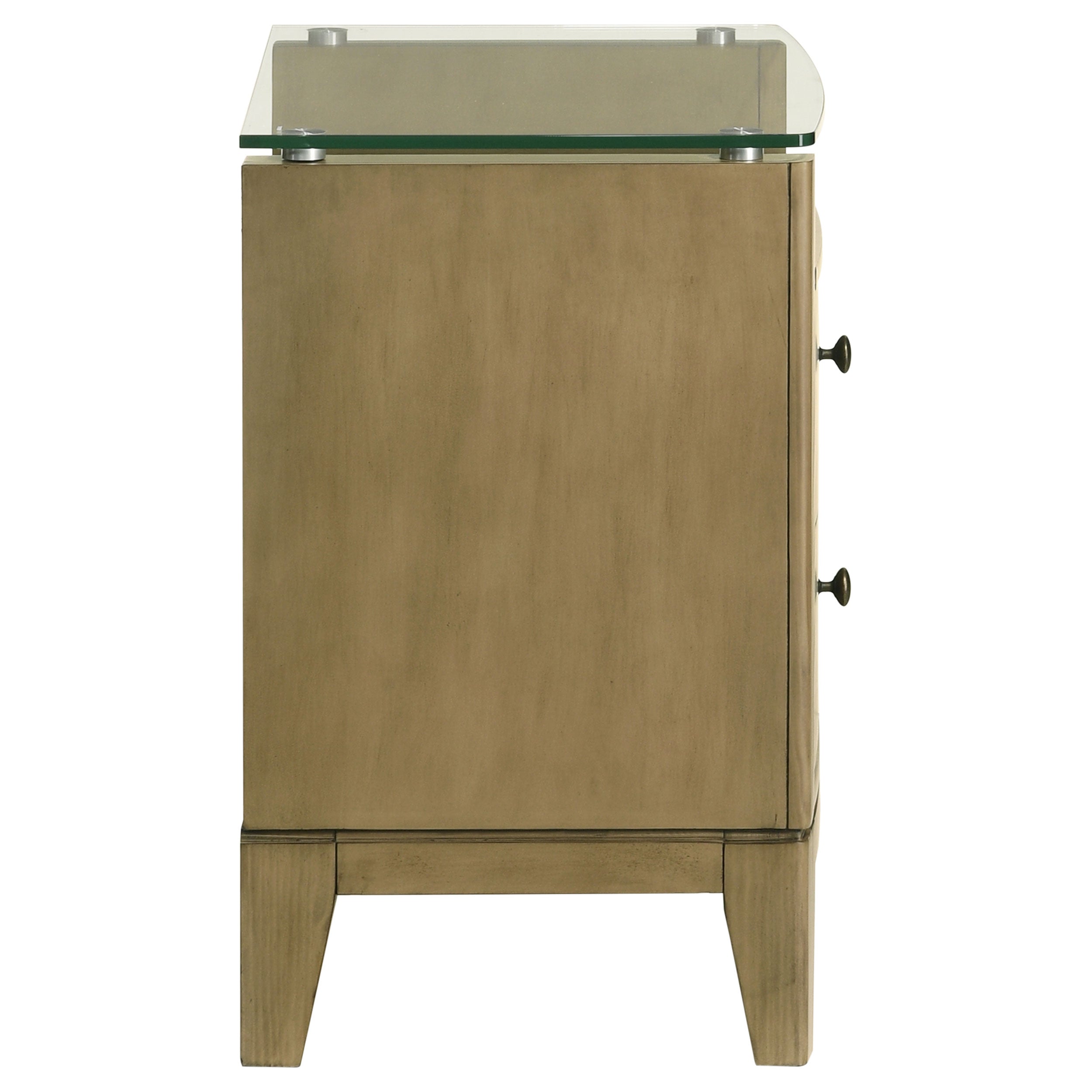 Granada 2-drawer Glass Top Nightstand Natural Pine — view 9