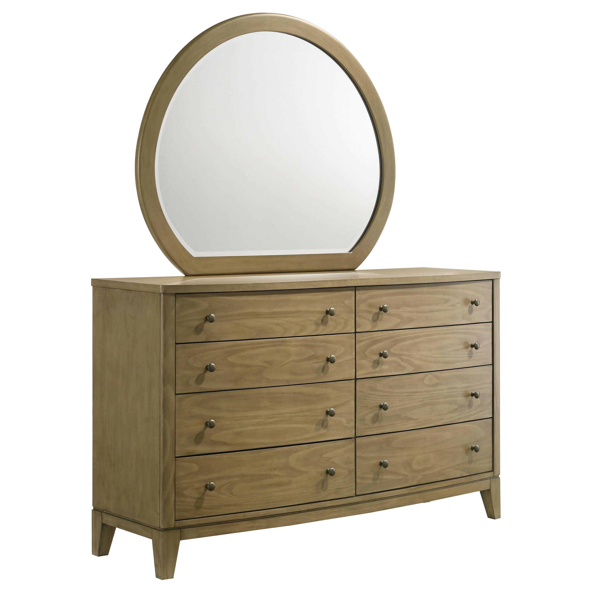 Granada 8-drawer Dresser and Mirror Natural Pine — view 1