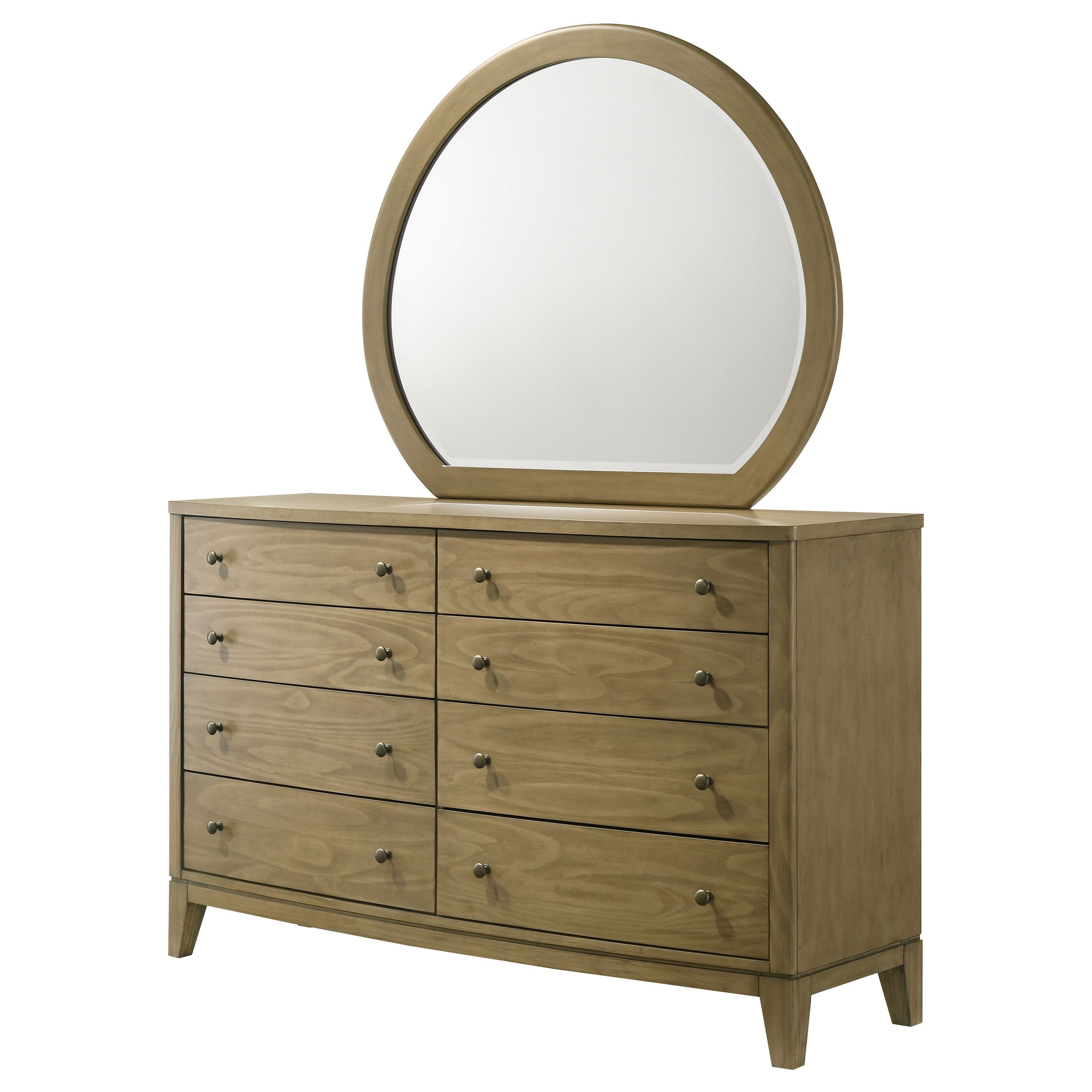 Granada 8-drawer Dresser and Mirror Natural Pine — view 4