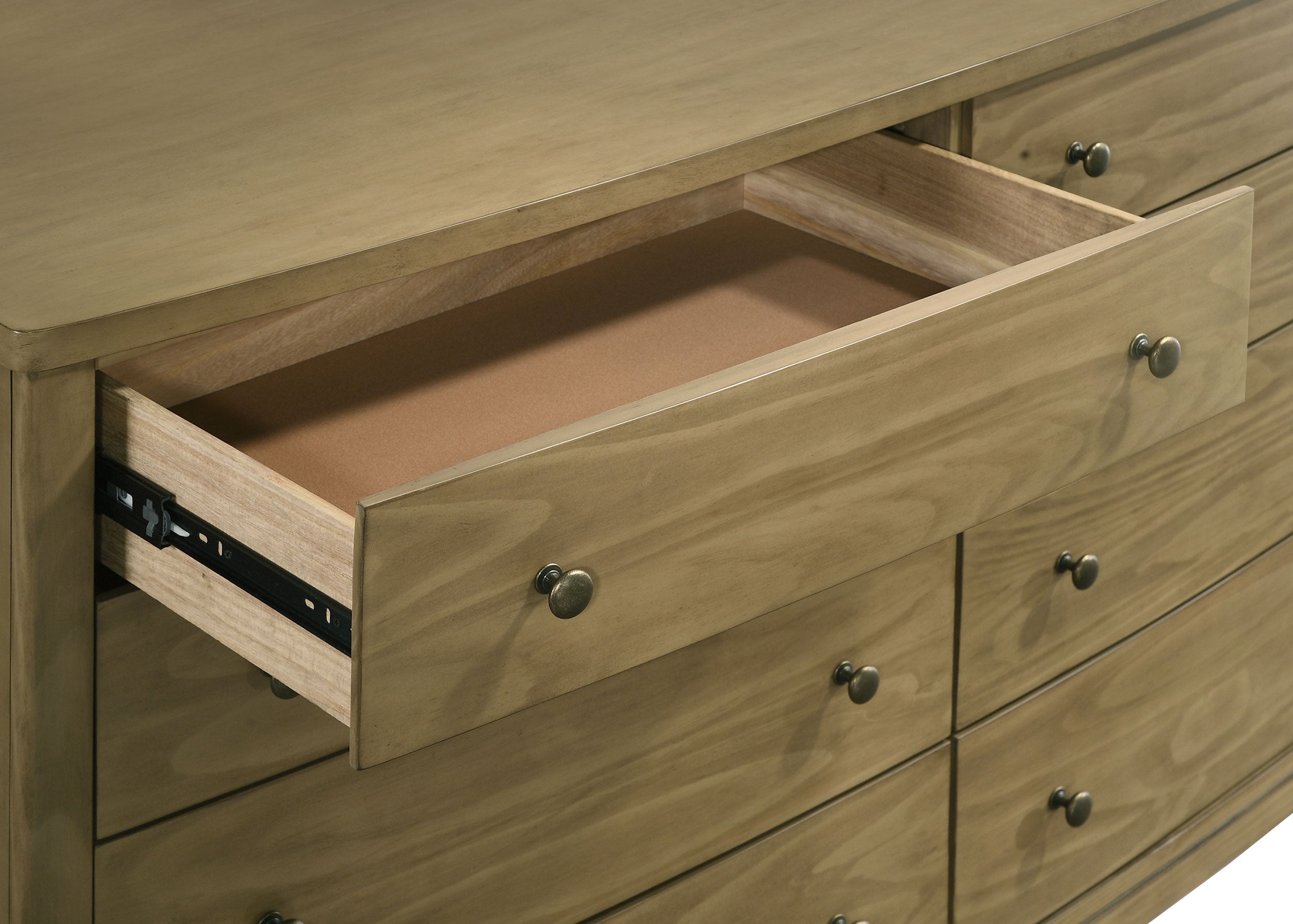 Granada 8-drawer Dresser and Mirror Natural Pine — view 10