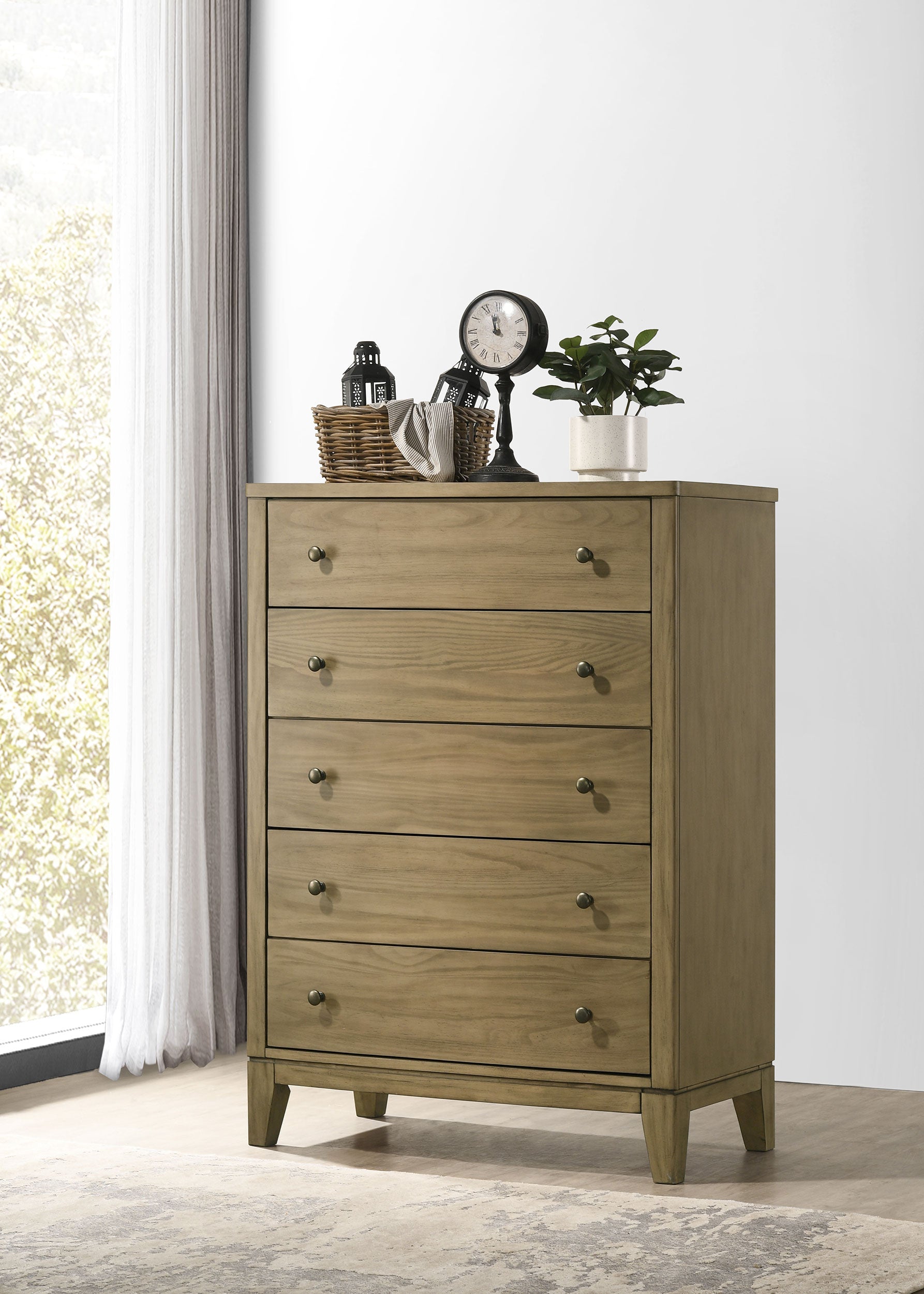 Granada 5-drawer Bedroom Chest of Drawers Natural Pine — view 2