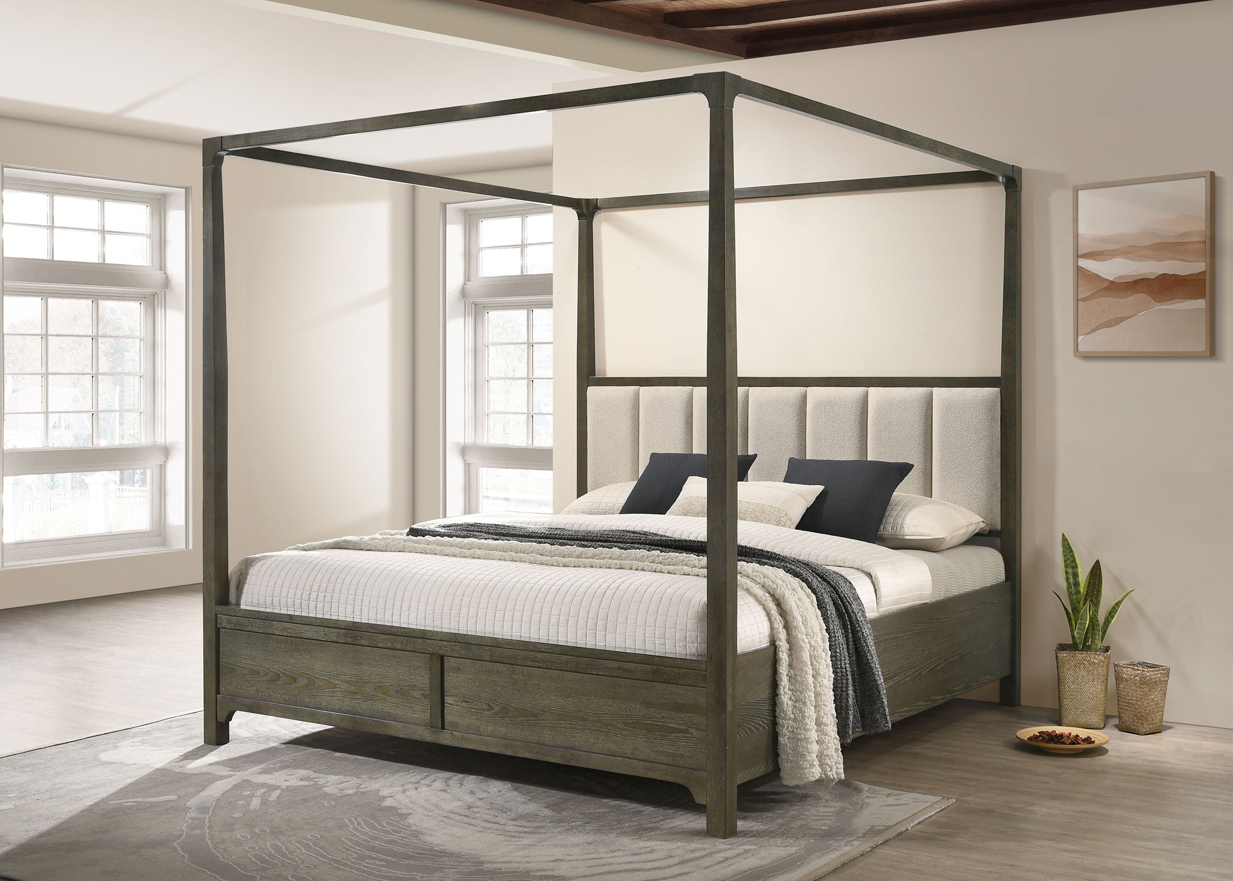 Gran Park Eastern King Canopy Bed Dark Cocoa — view 2