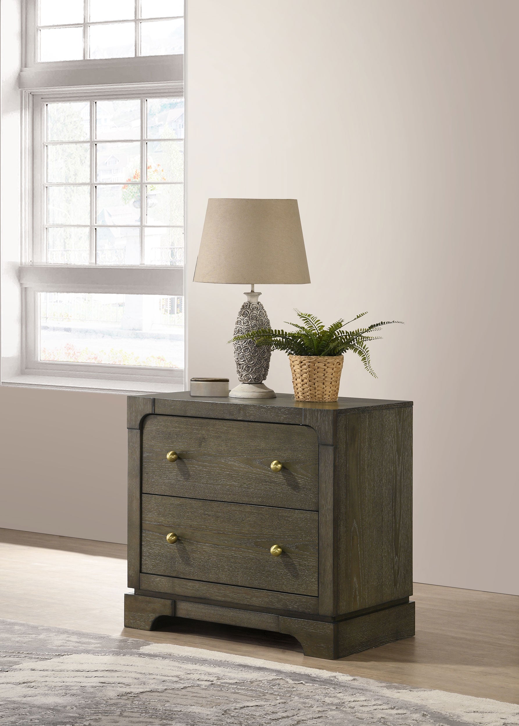 Gran Park 2-drawer Nightstand Bedside Table Dark Cocoa — view 2