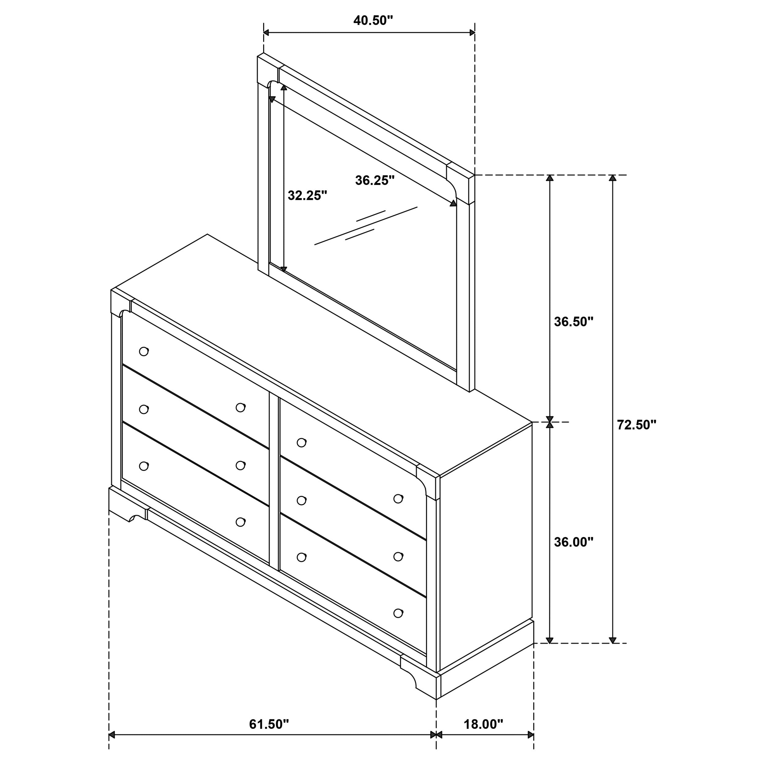Gran Park 6-drawer Dresser and Mirror Dark Cocoa — view 13