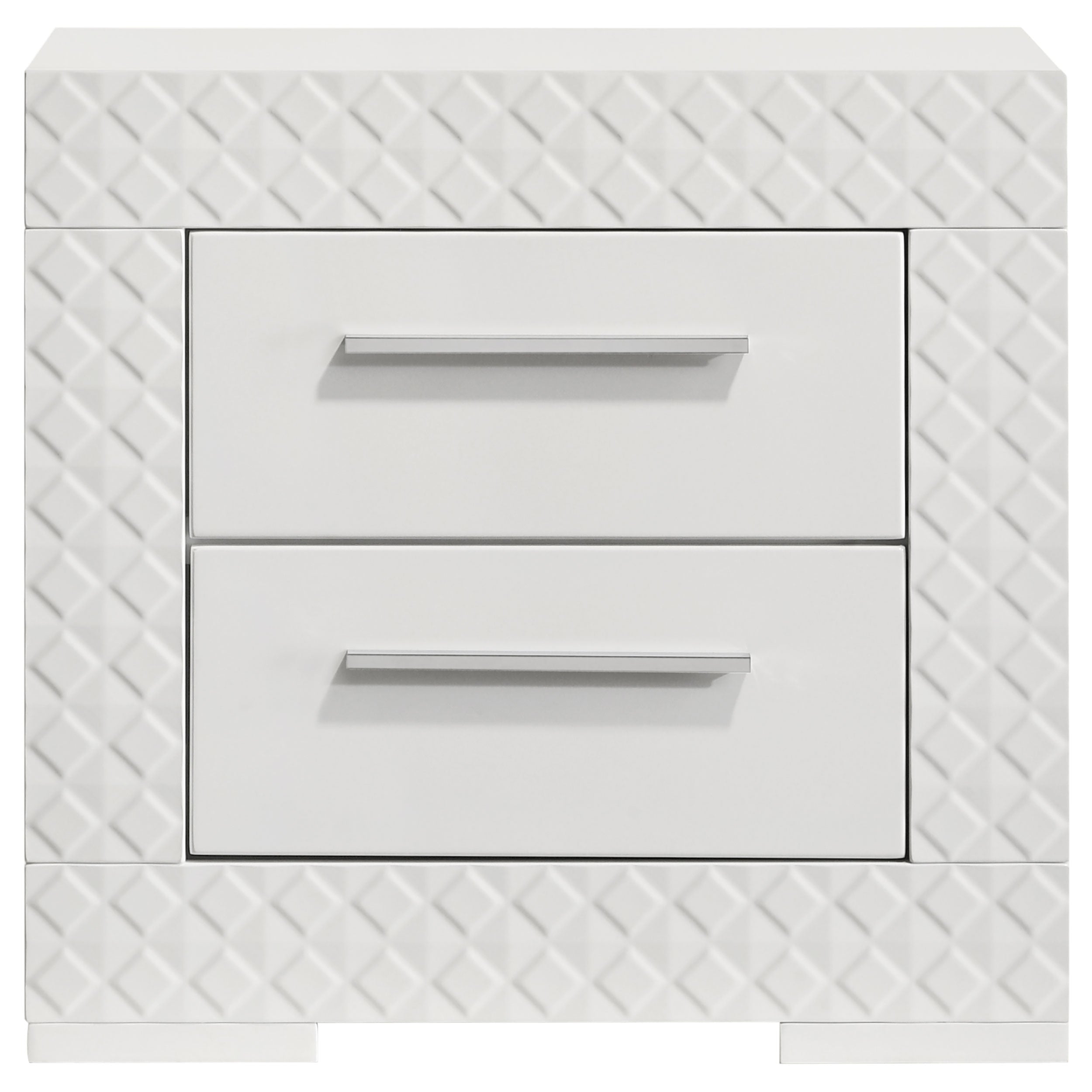 Ives 2-drawer Nightstand Bedside Table White High Gloss — view 3
