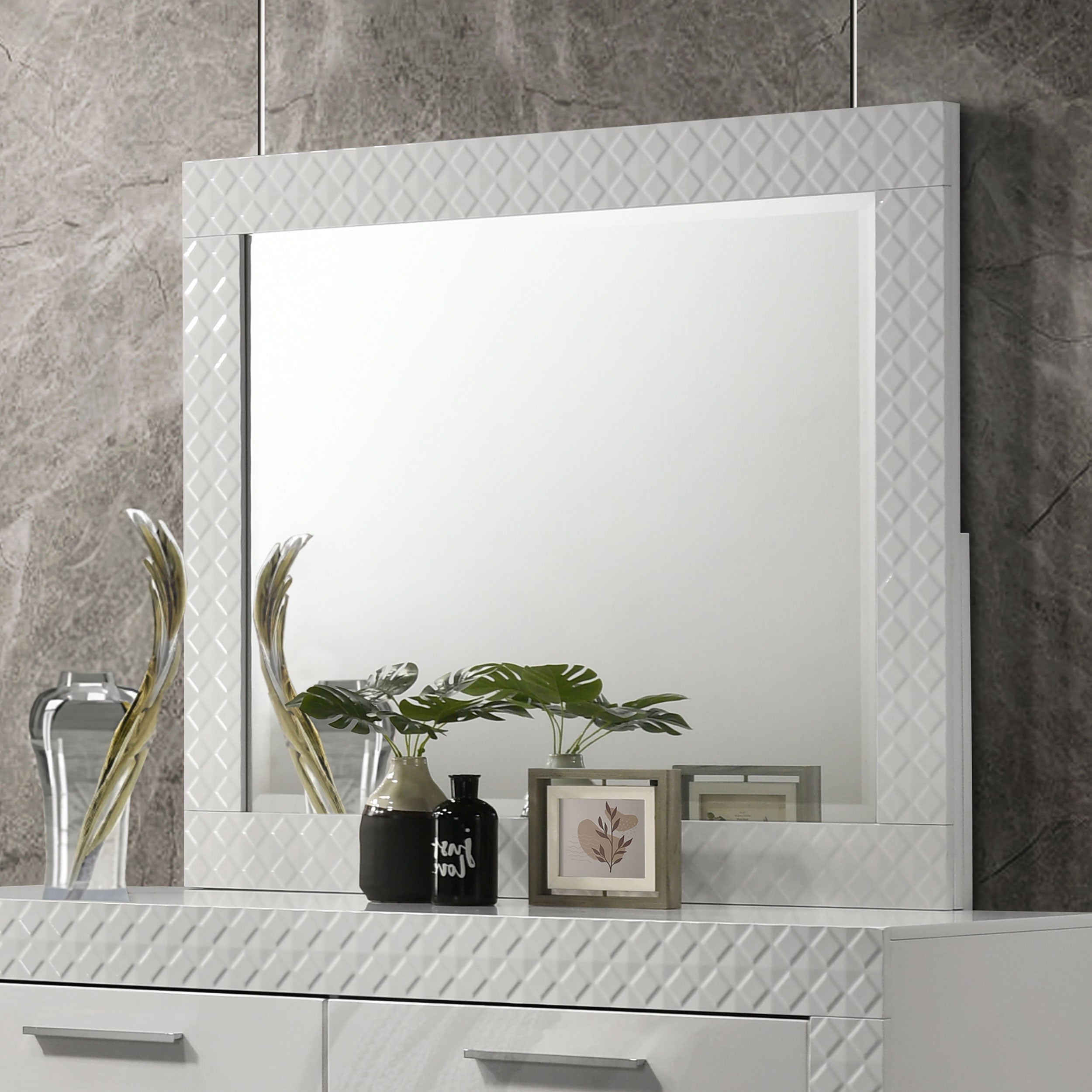 Ives Dresser Mirror White High Gloss — view 2
