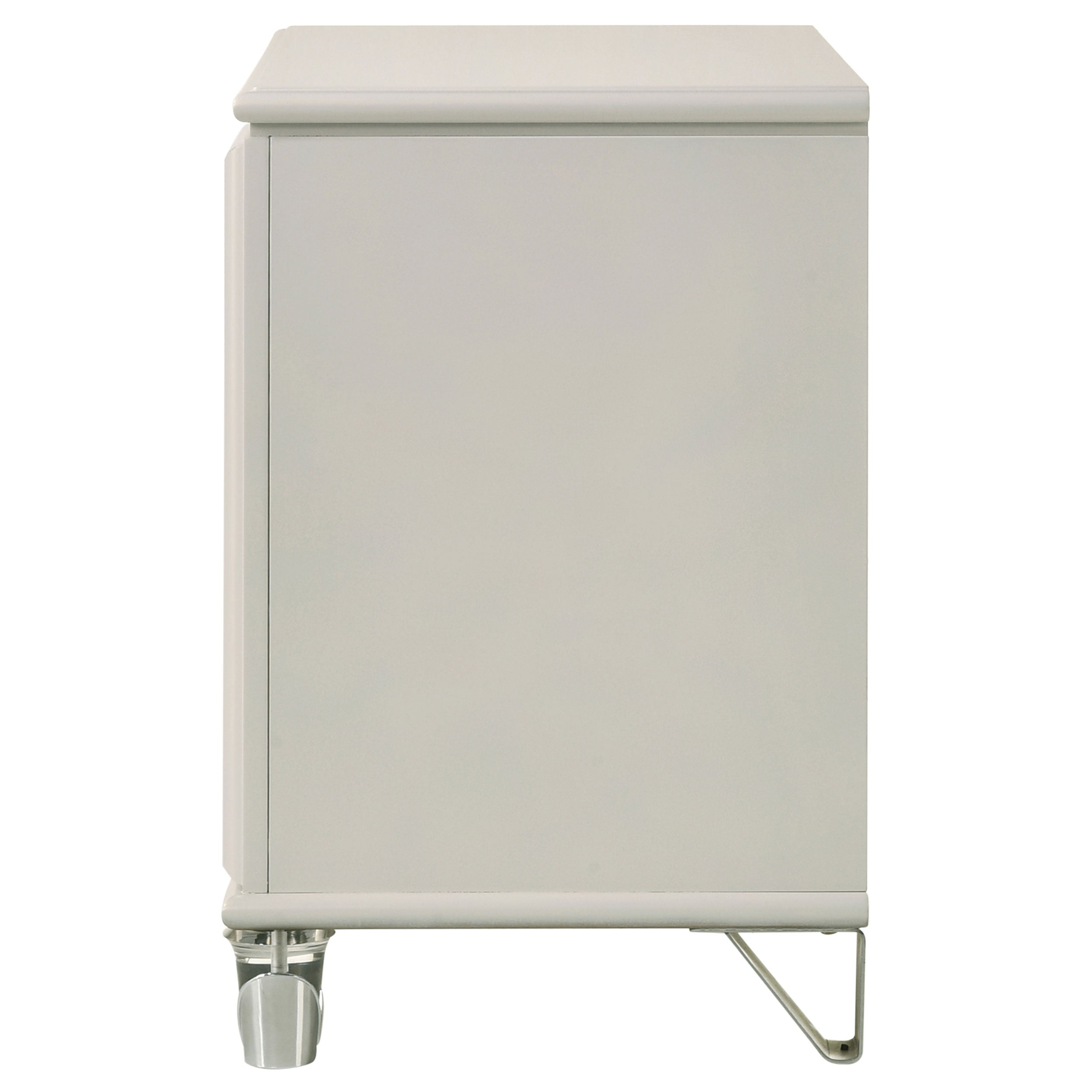 Olivia 2-drawer Nightstand Bedside Table Pearl White — view 5