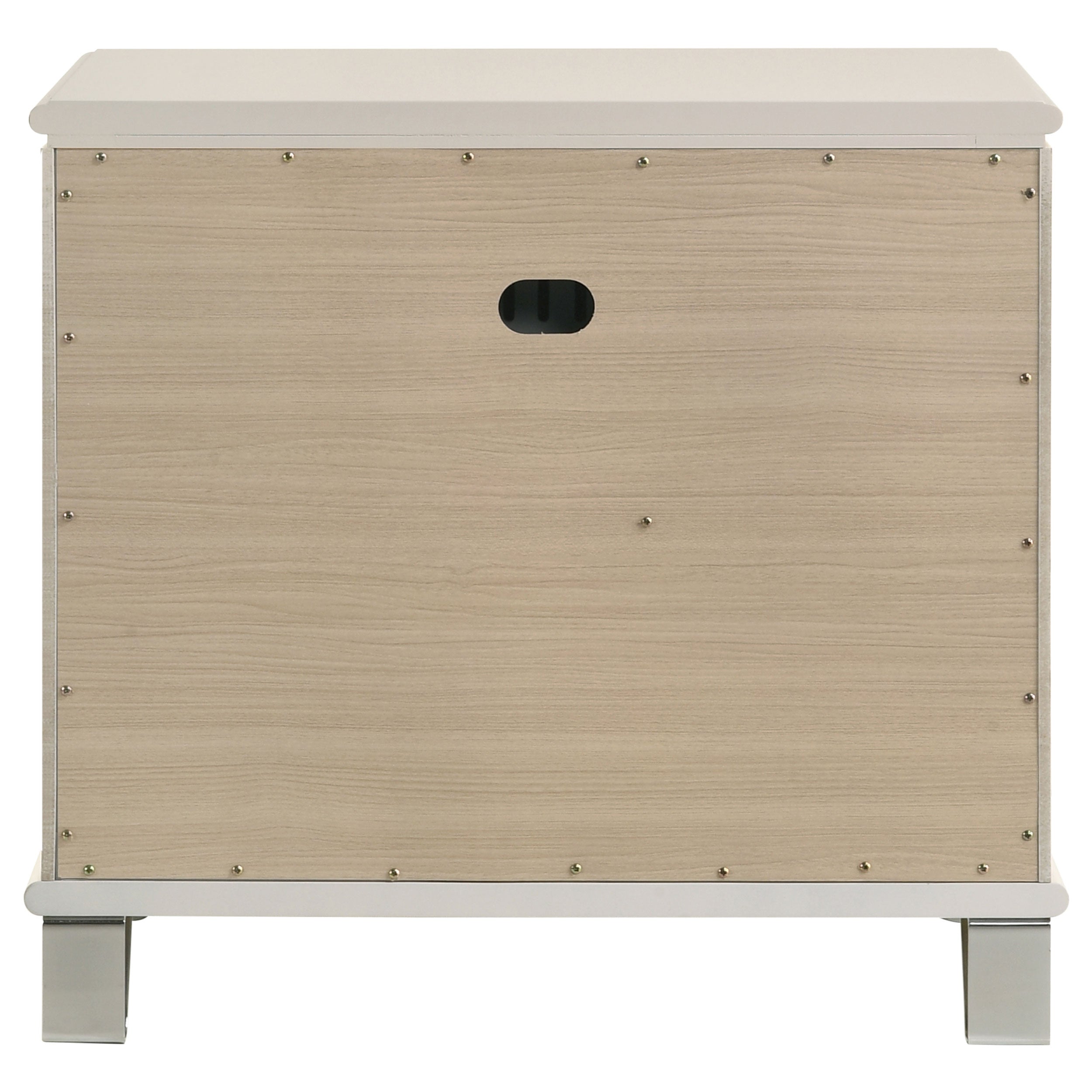Olivia 2-drawer Nightstand Bedside Table Pearl White — view 7