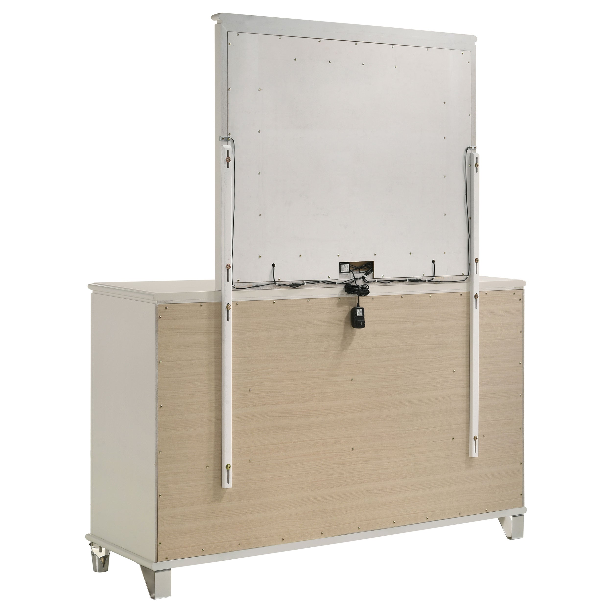 Olivia 6-drawer Dresser and LED Mirror Pearl White — view 6