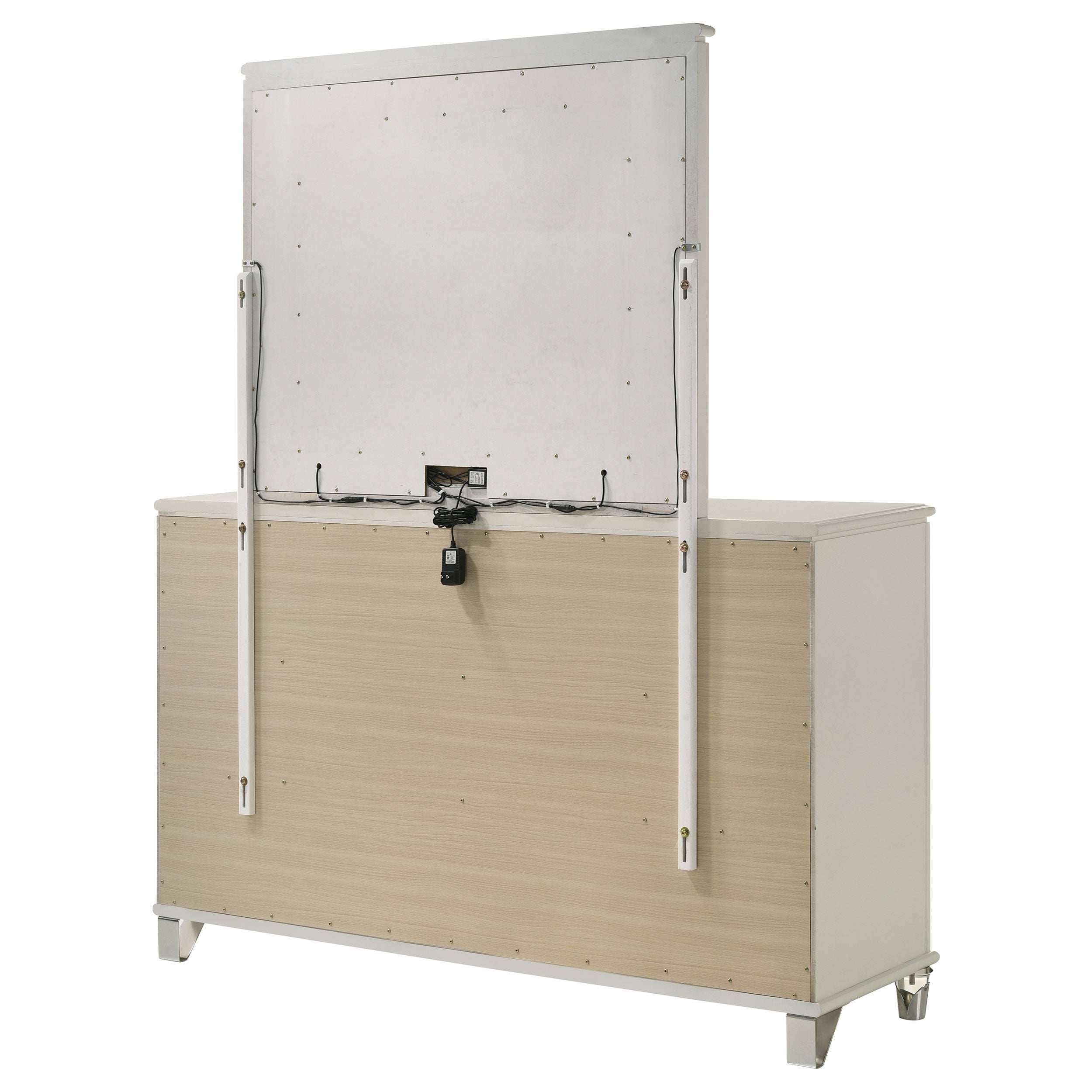 Olivia 6-drawer Dresser and LED Mirror Pearl White — view 8