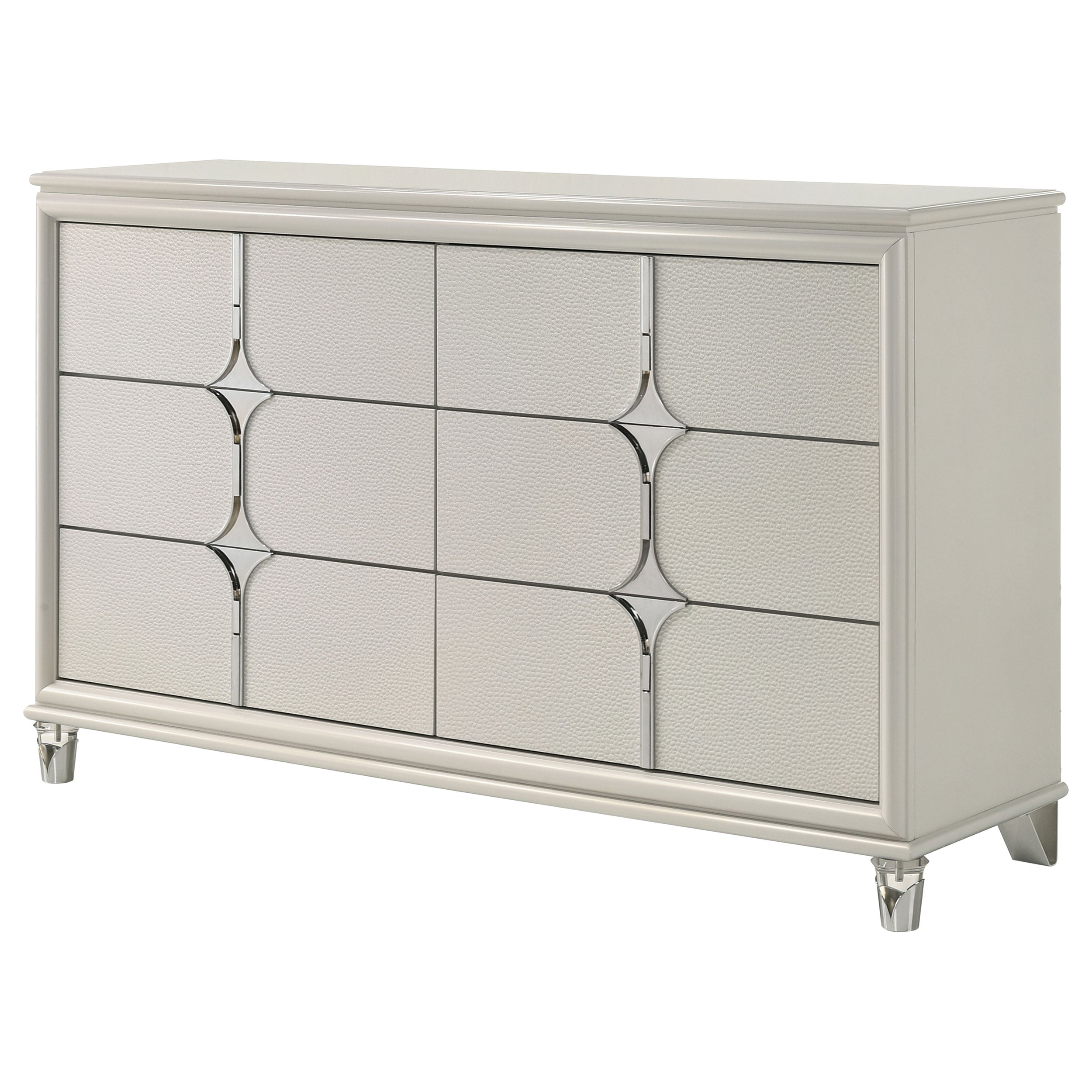 Olivia 6-drawer Dresser Cabinet Pearl White — view 4