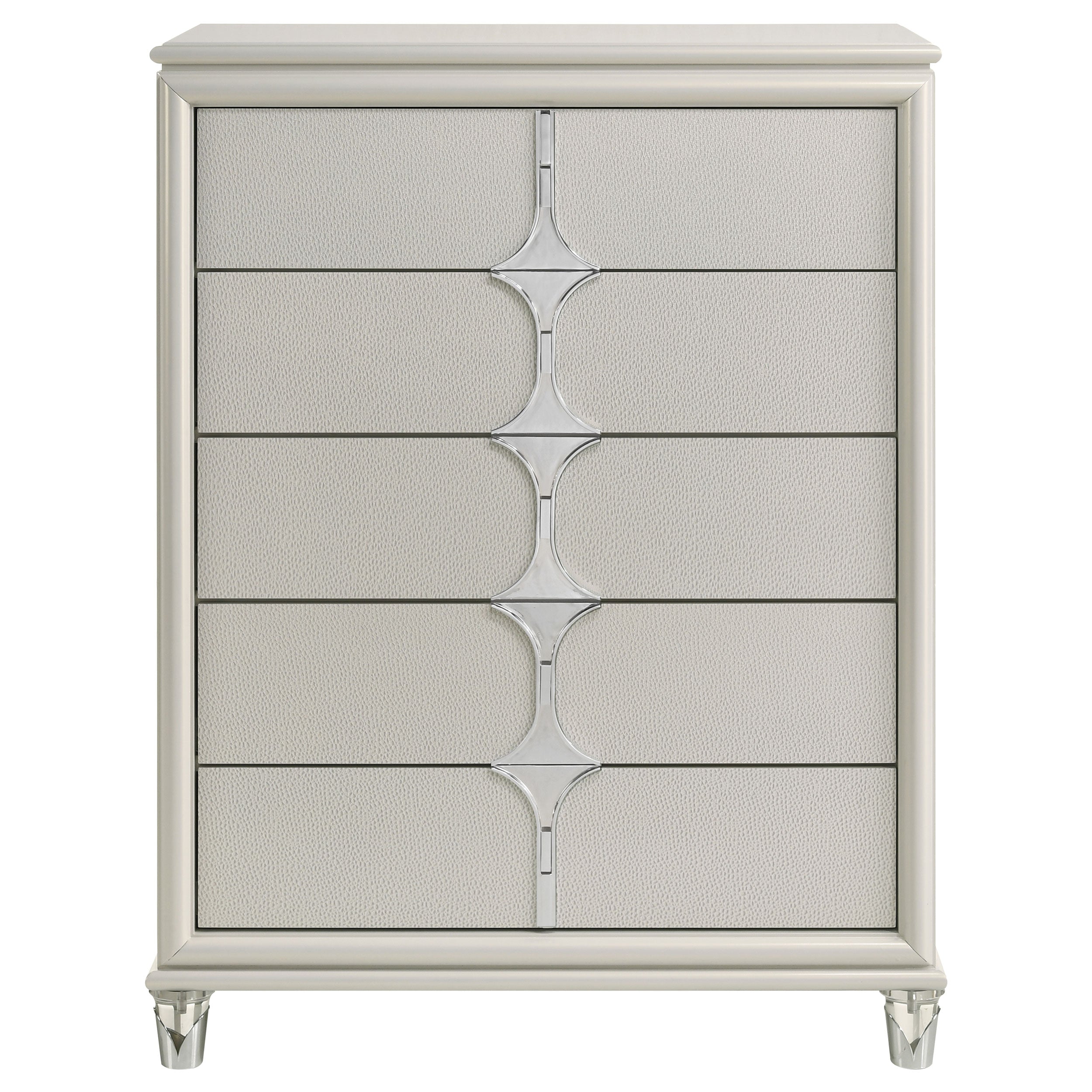 Olivia 5-drawer Bedroom Chest of Drawers Pearl White — view 3