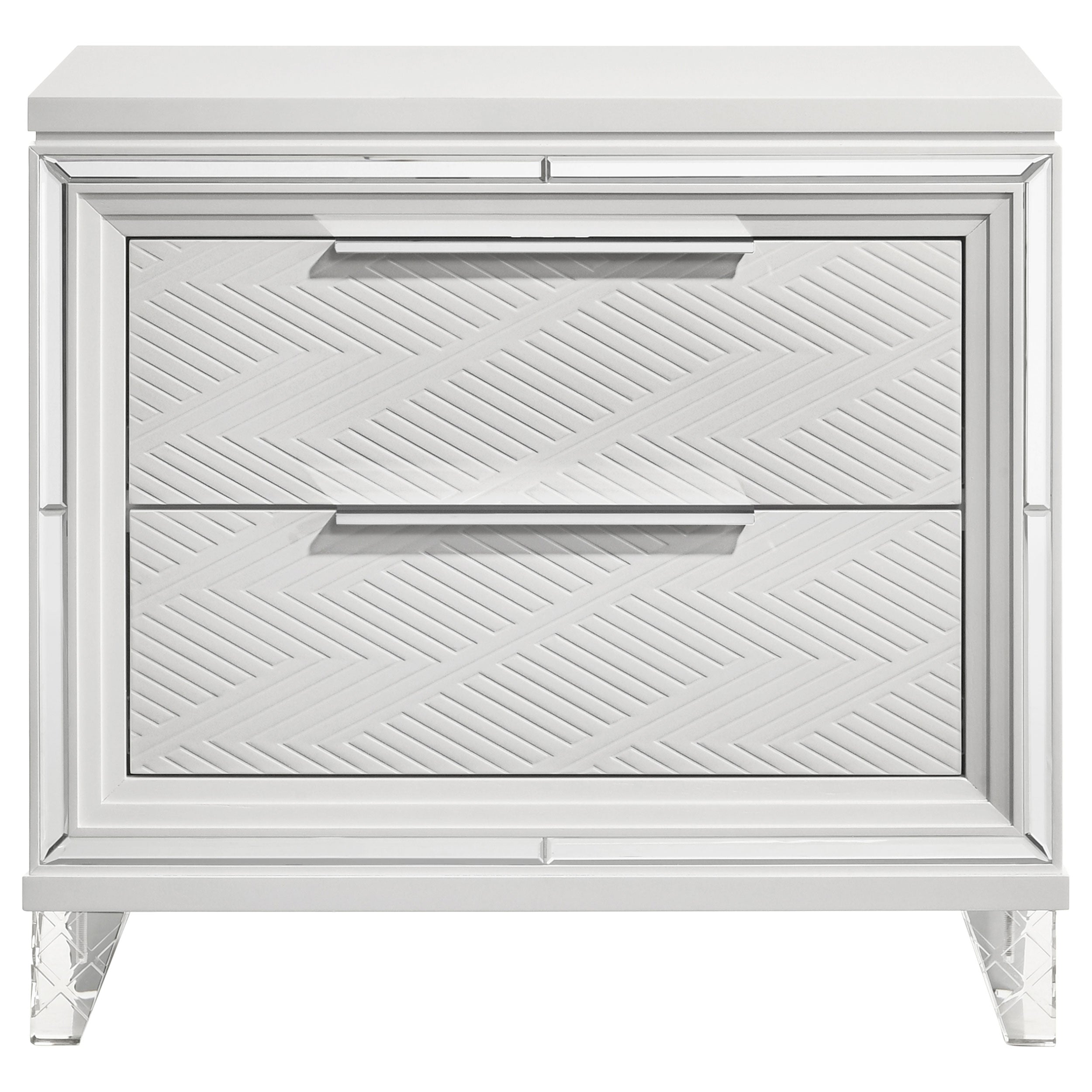 Marmore 2-drawer Nightstand Bedside Table White — view 3
