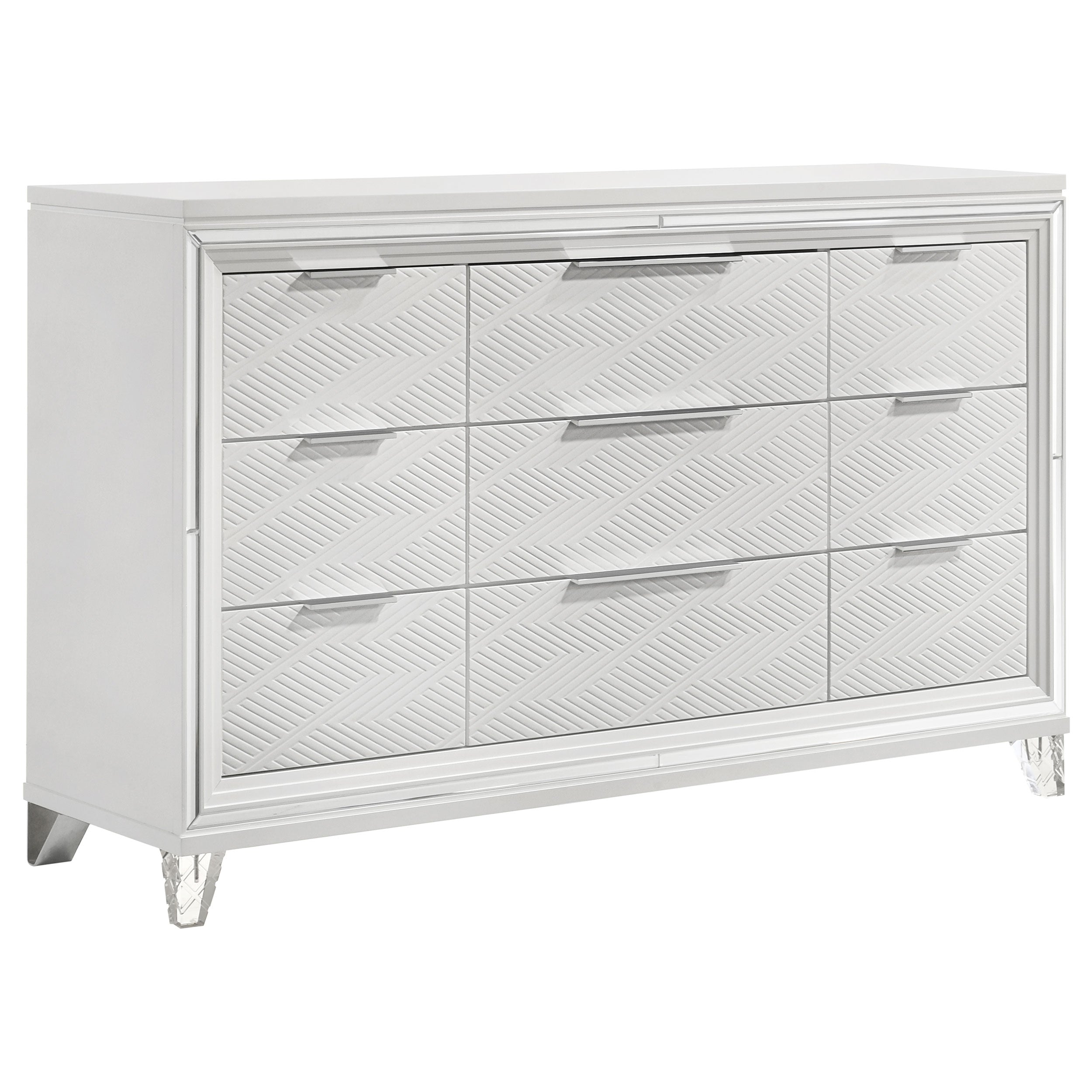Marmore 9-drawer Dresser Cabinet White — view 1