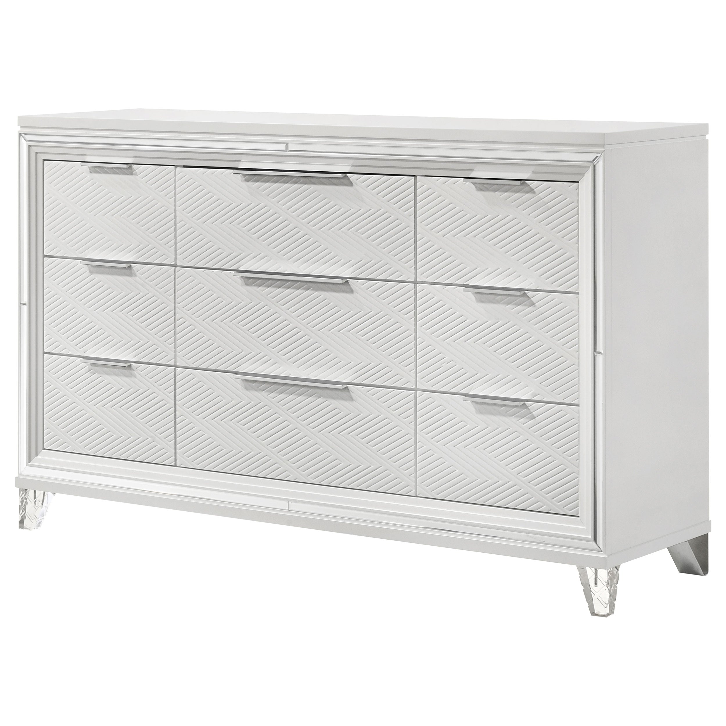Marmore 9-drawer Dresser Cabinet White — view 4
