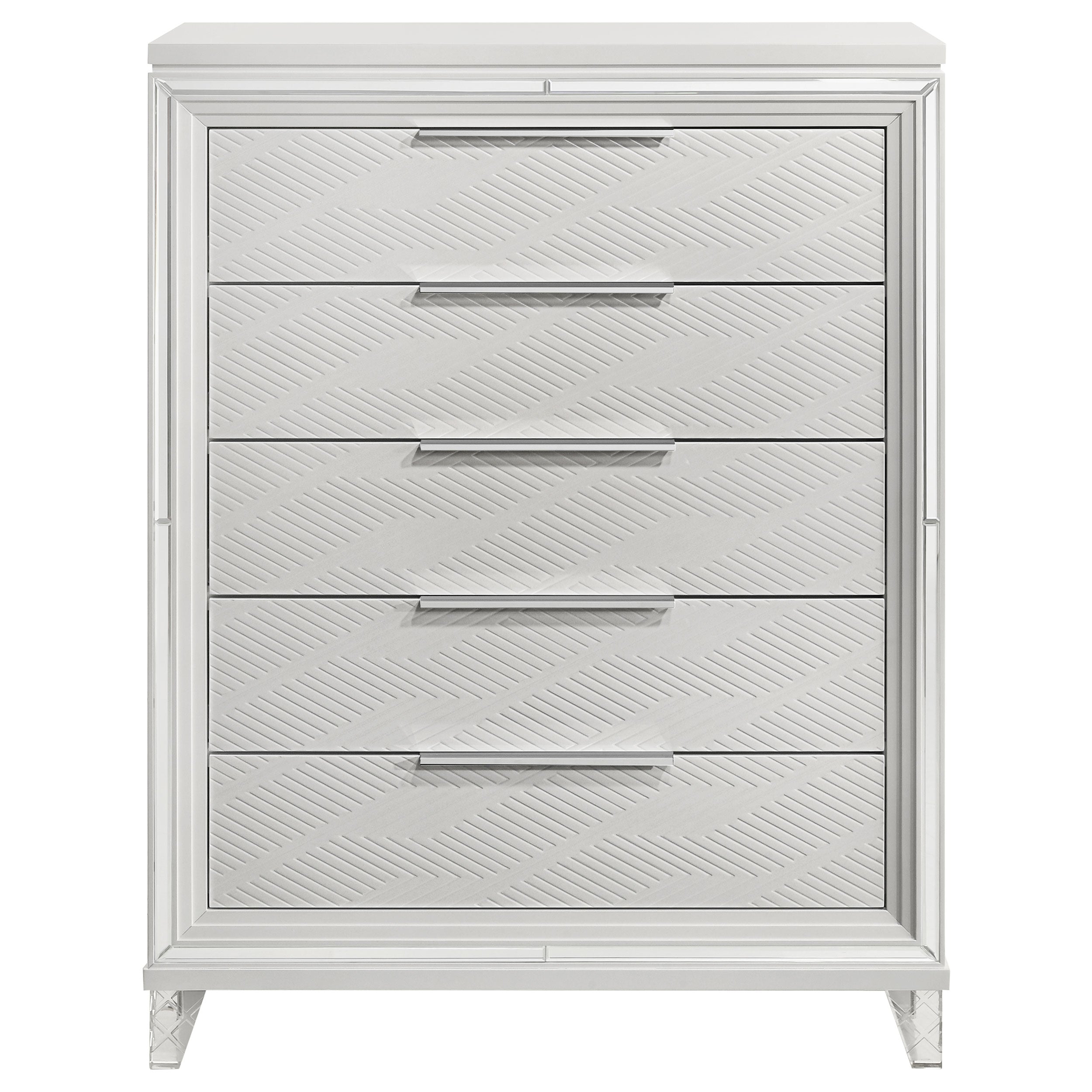 Marmore 5-drawer Bedroom Chest of Drawers White — view 3