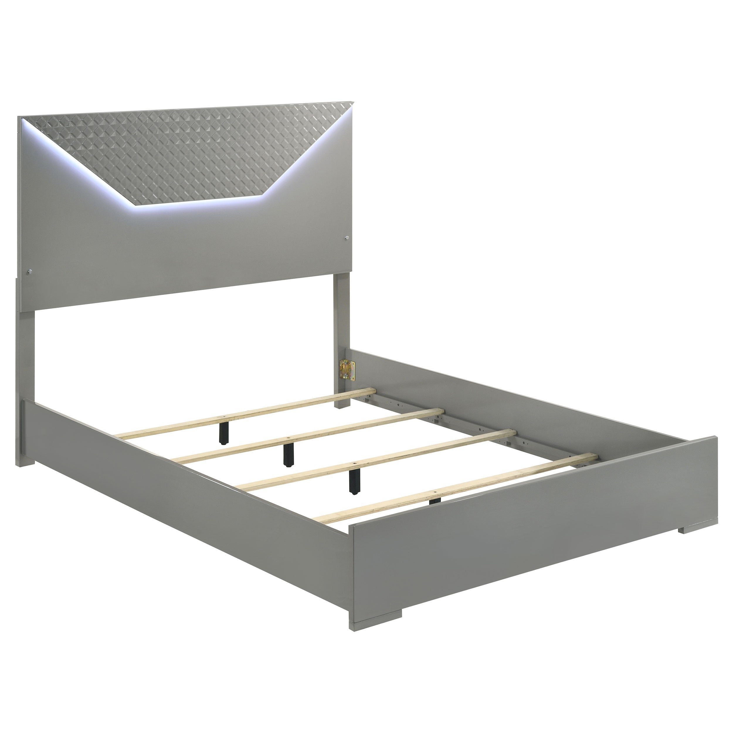 Ives 4-piece Queen Bedroom Set Grey High Gloss — view 3