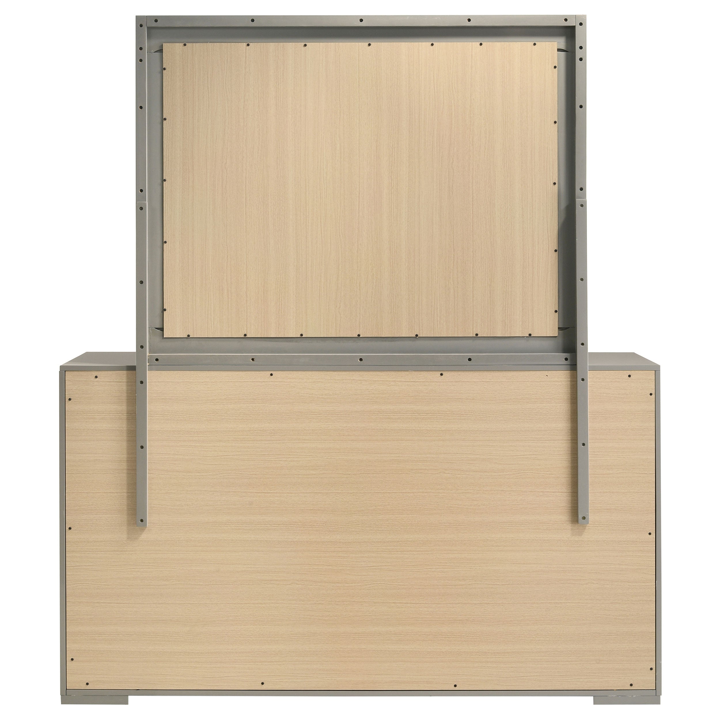 Ives 6-drawer Dresser and Mirror Grey High Gloss — view 7