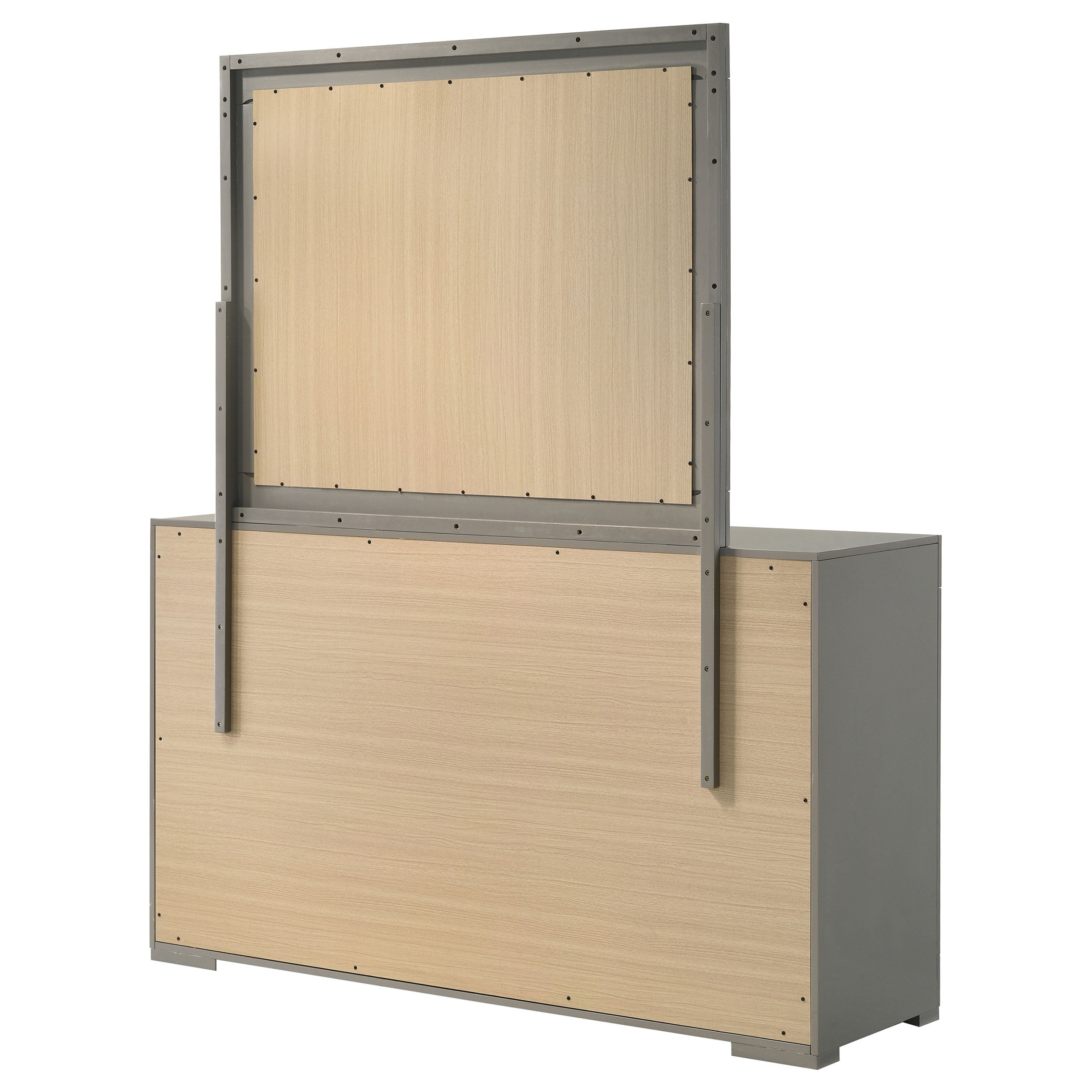 Ives 6-drawer Dresser and Mirror Grey High Gloss — view 8
