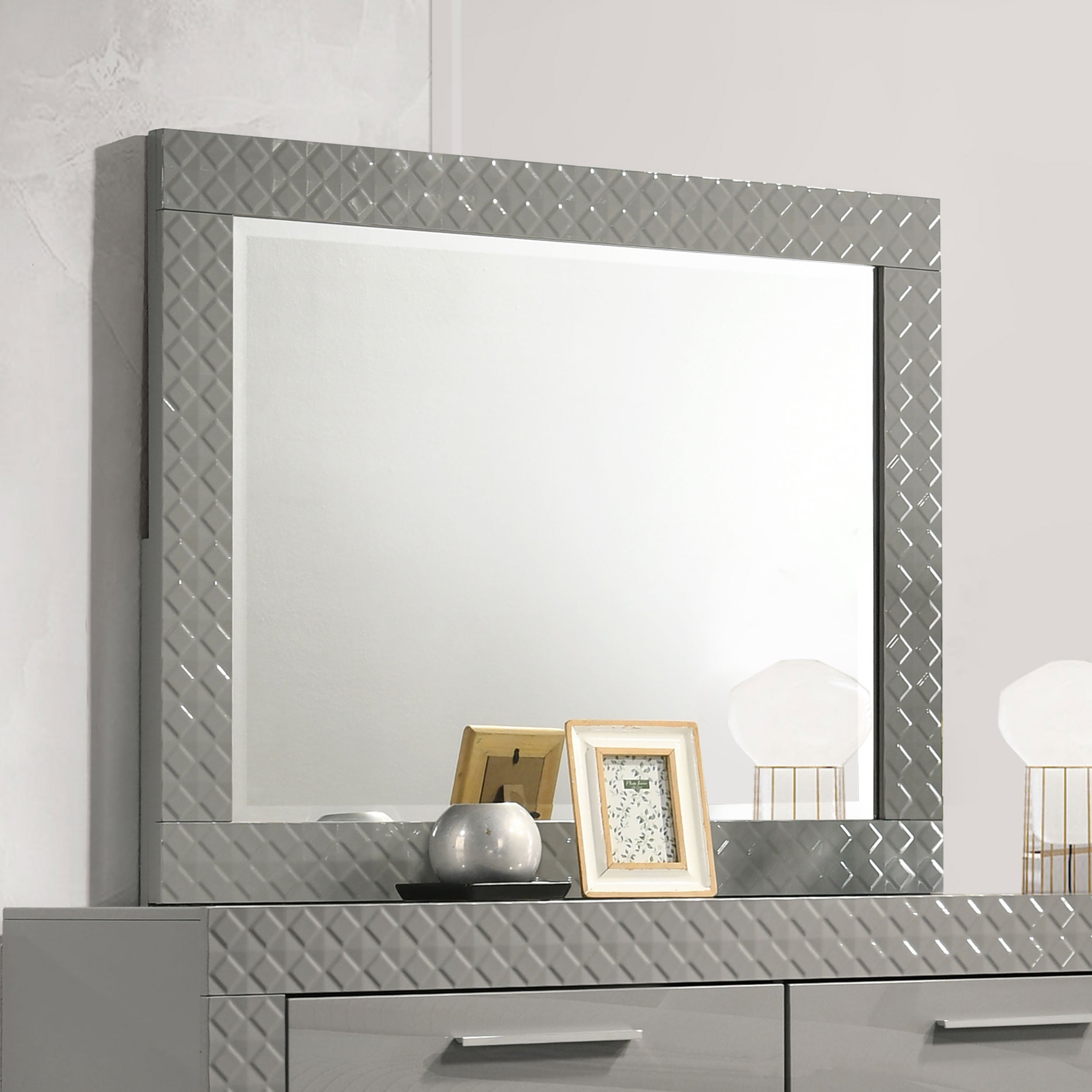 Ives Dresser Mirror Grey High Gloss — view 2