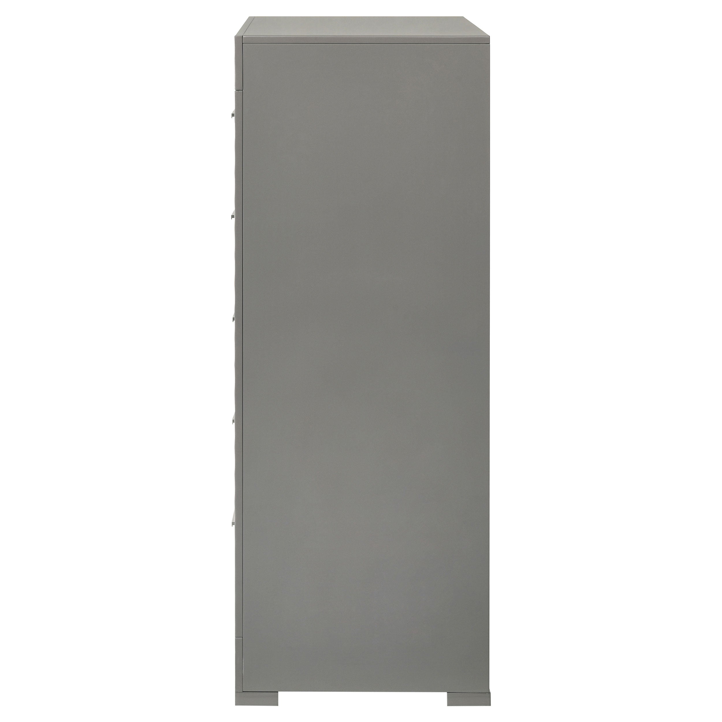 Ives 5-drawer Bedroom Chest of Drawers Grey High Gloss — view 5