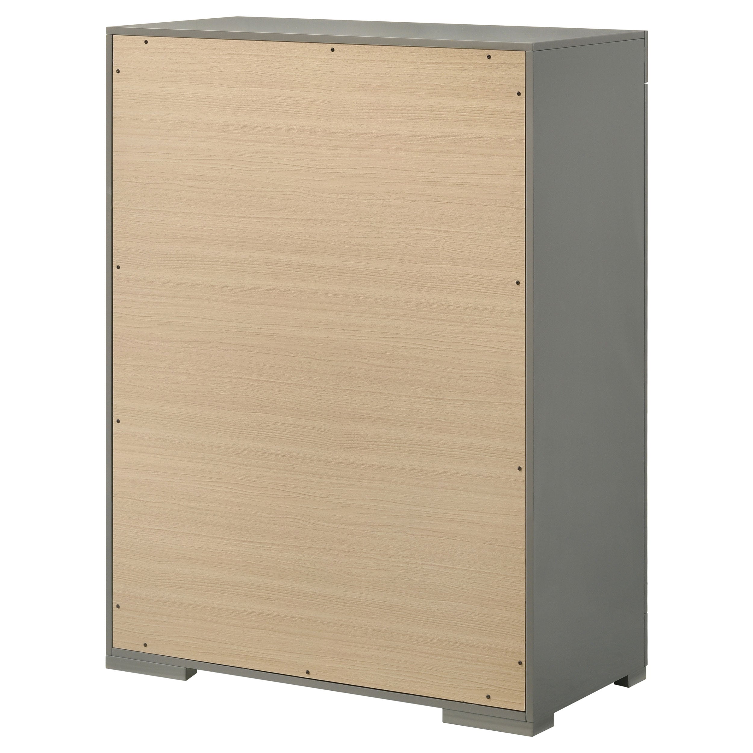 Ives 5-drawer Bedroom Chest of Drawers Grey High Gloss — view 8