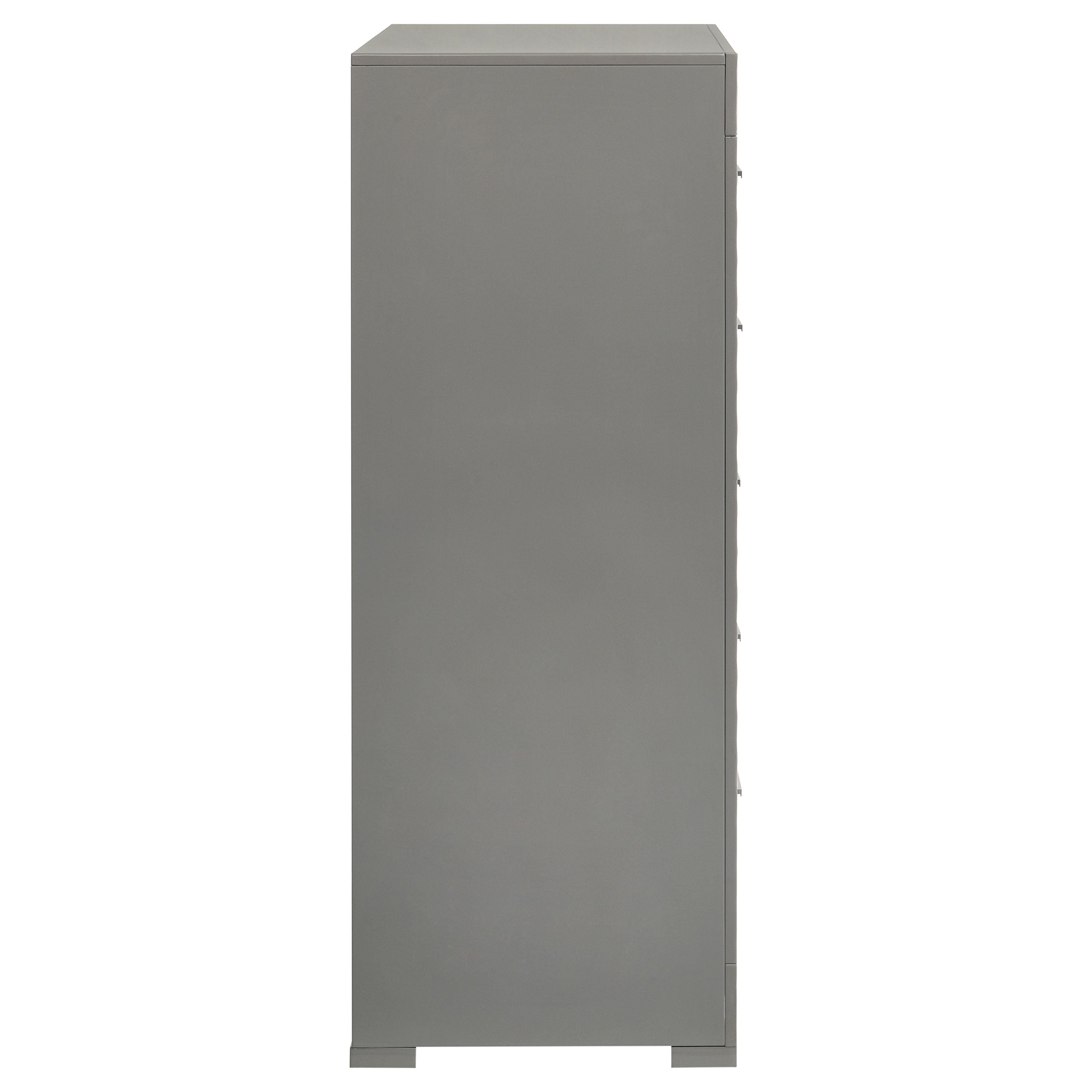Ives 5-drawer Bedroom Chest of Drawers Grey High Gloss — view 9