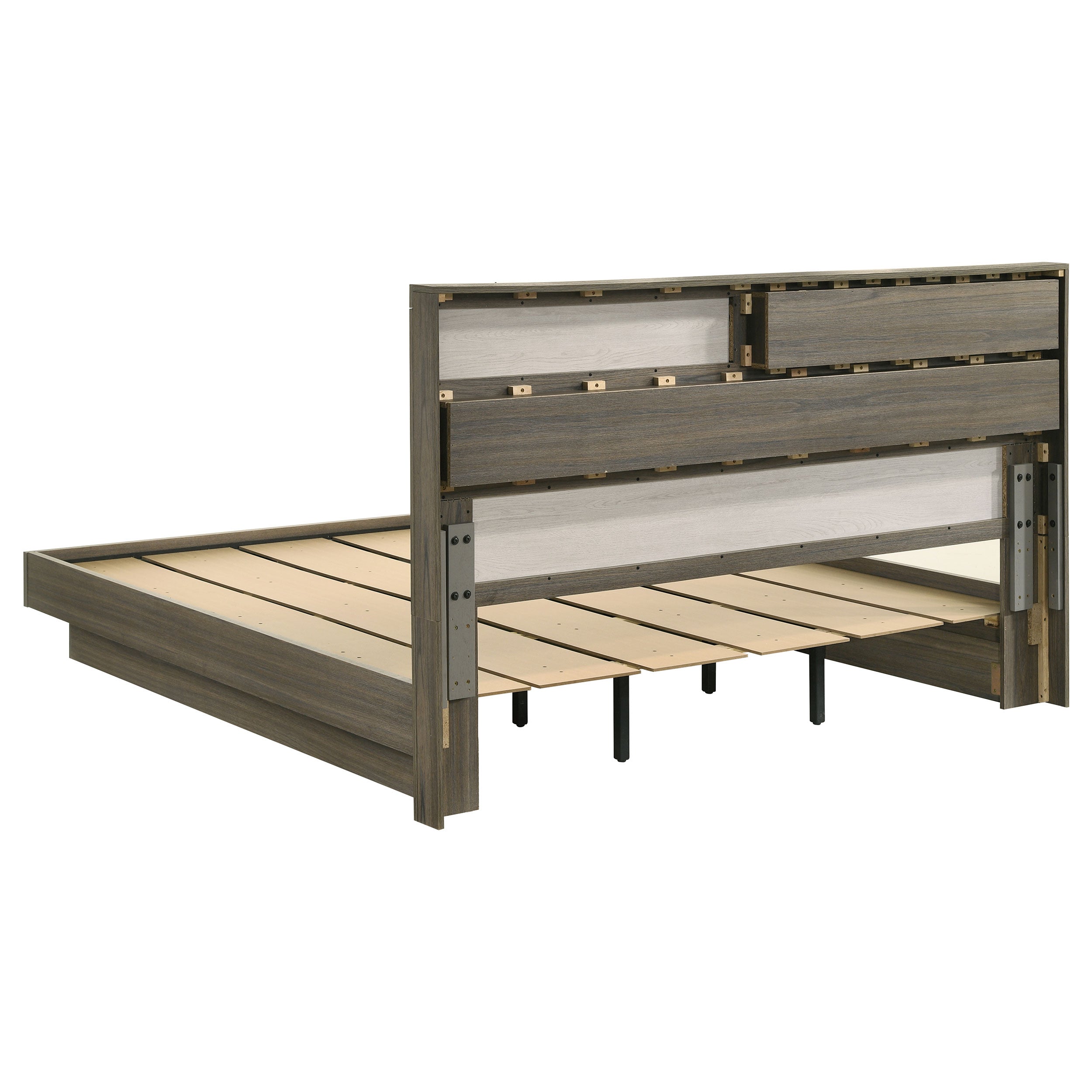 Fenwick Eastern King Bed Bookcase Headboard Grey Oak — view 5