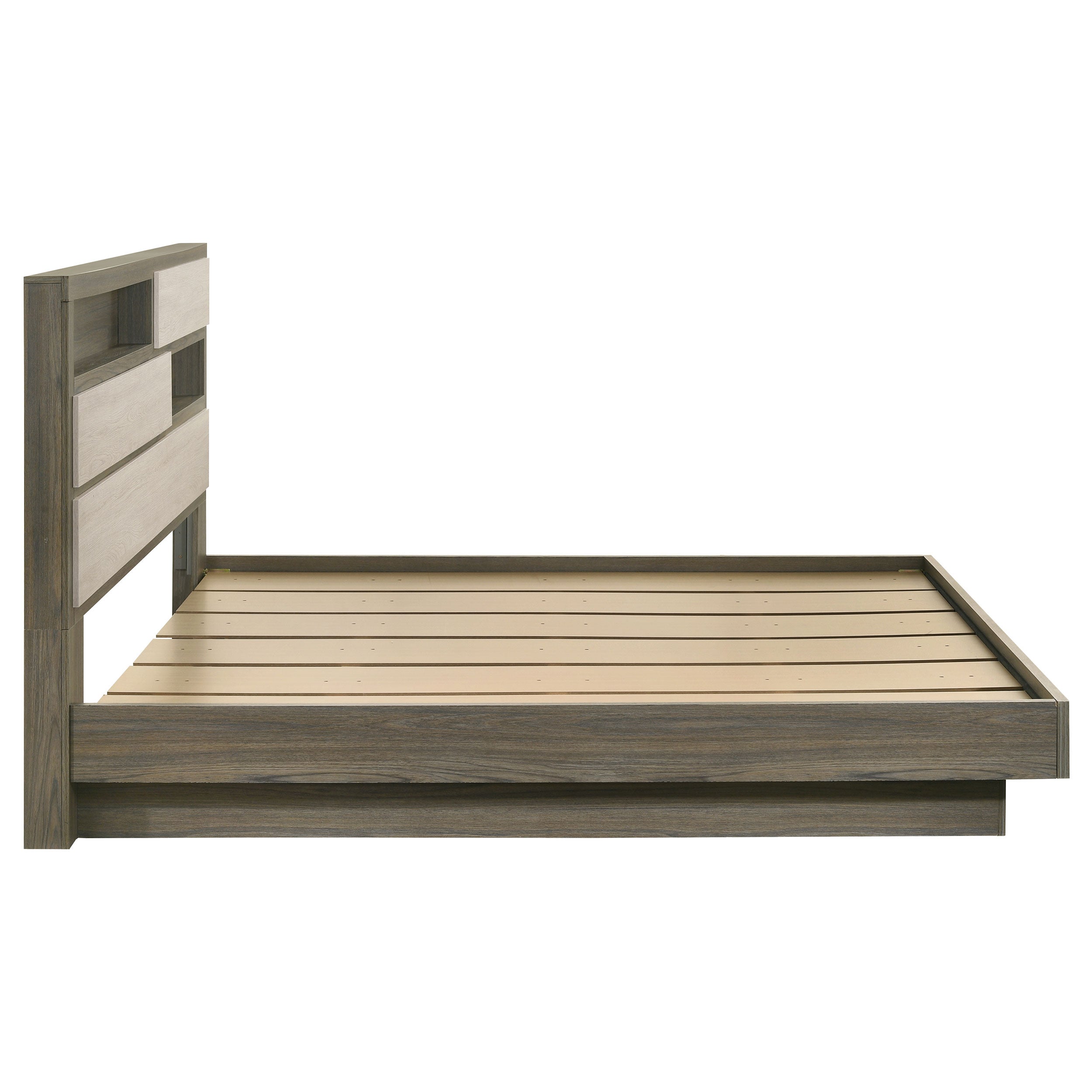Fenwick Eastern King Bed Bookcase Headboard Grey Oak — view 6