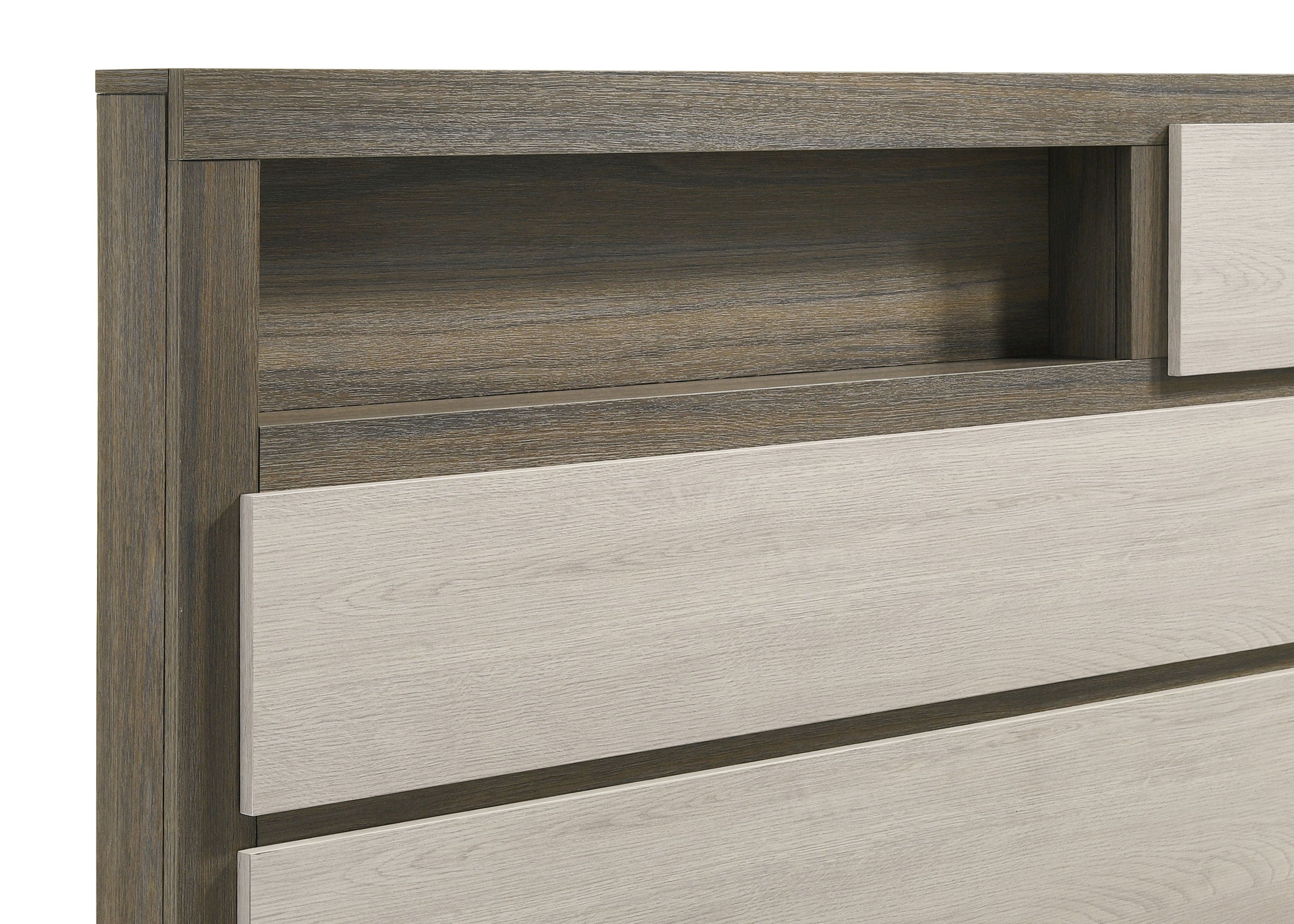 Fenwick Eastern King Bed Bookcase Headboard Grey Oak — view 7