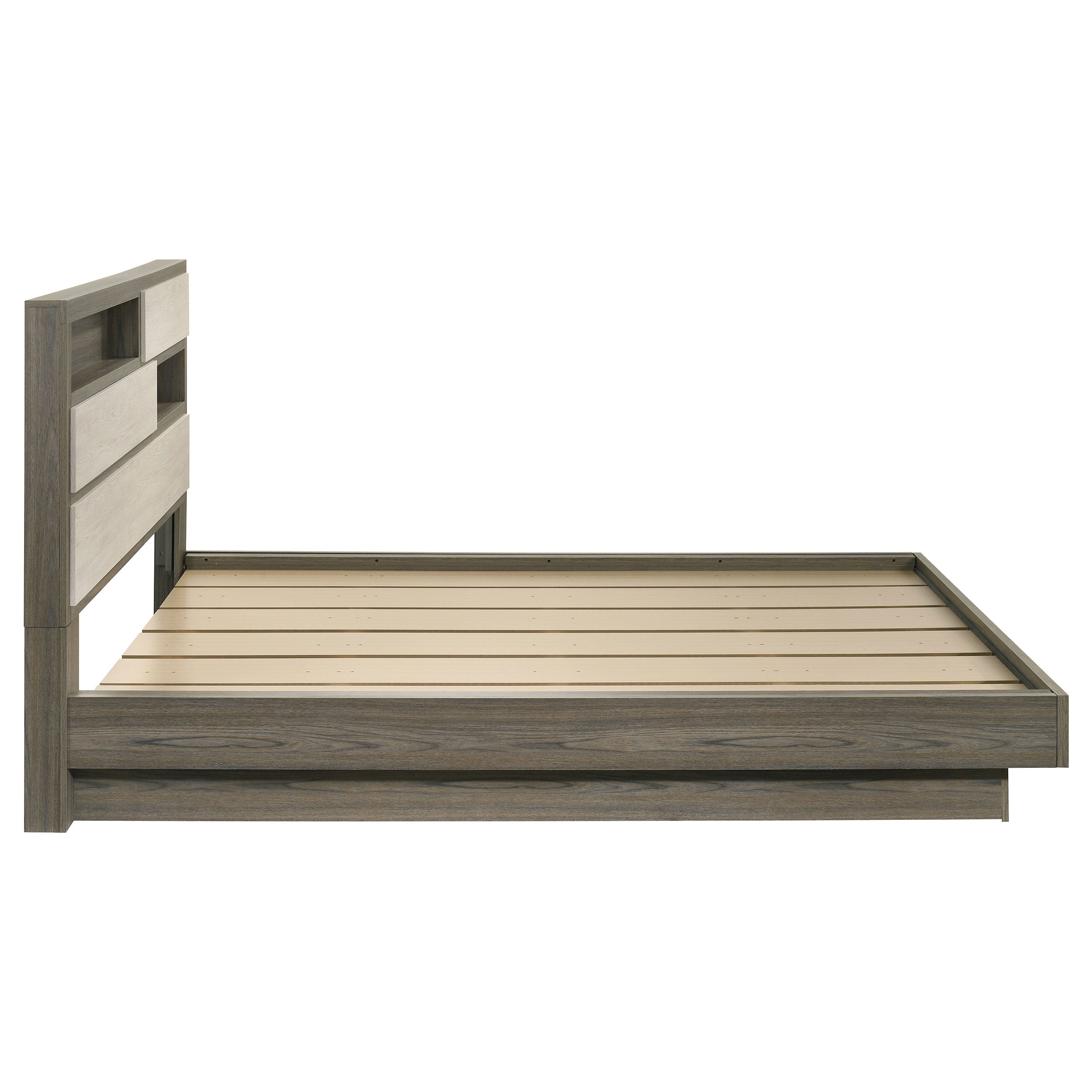 Fenwick California King Bed Bookcase Headboard Grey Oak — view 6