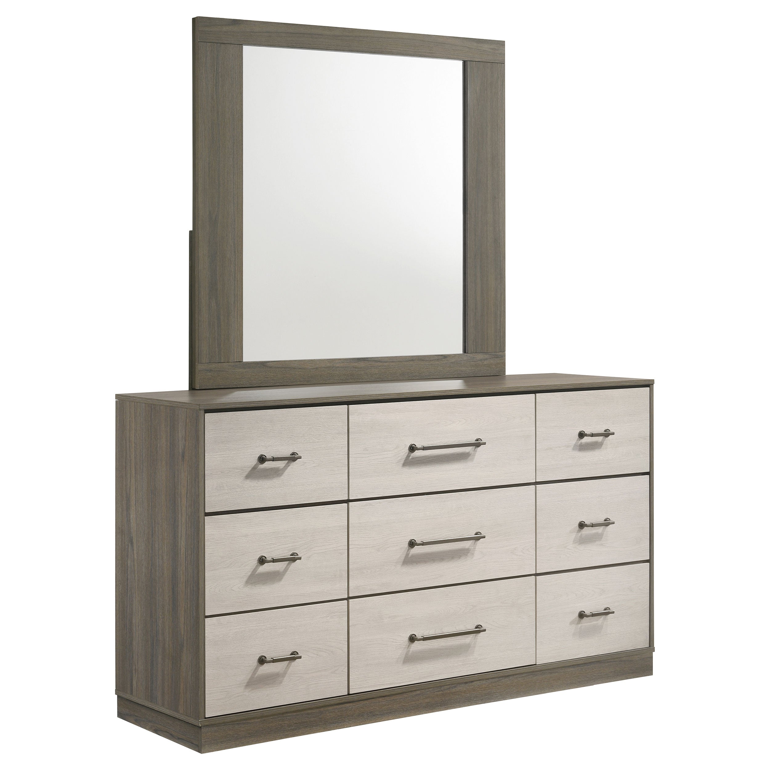 Fenwick 9-drawer Dresser with Mirror Grey Oak — view 1