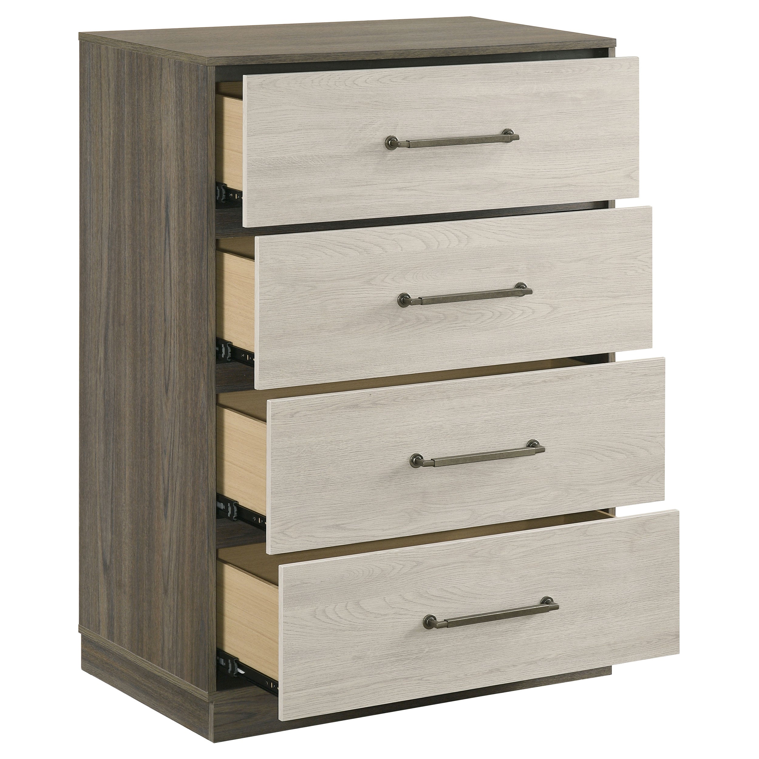 Fenwick 4-drawer Chest of Drawers Grey Oak — view 10