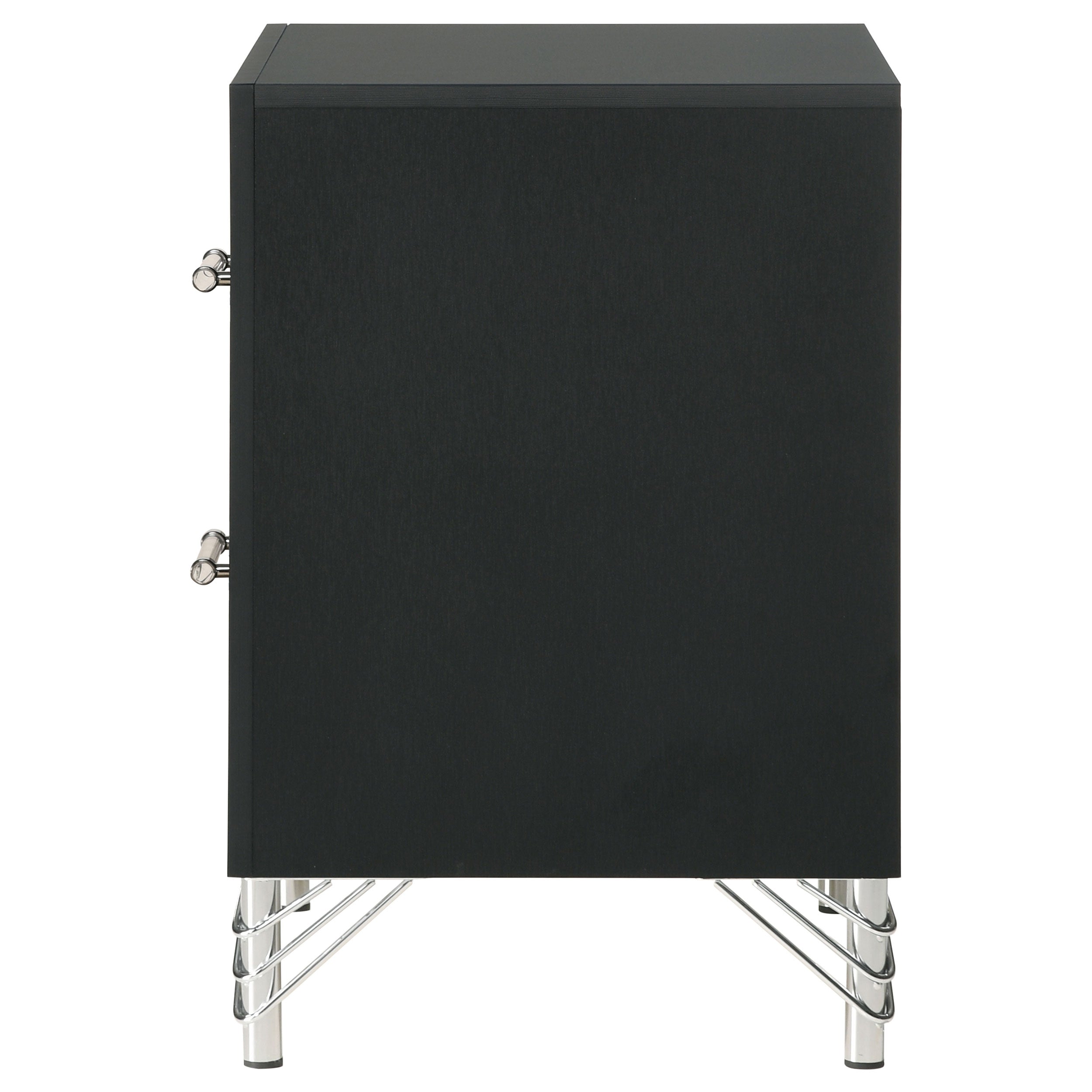 Lucia 2-drawer Nightstand Bedside Table Black — view 5