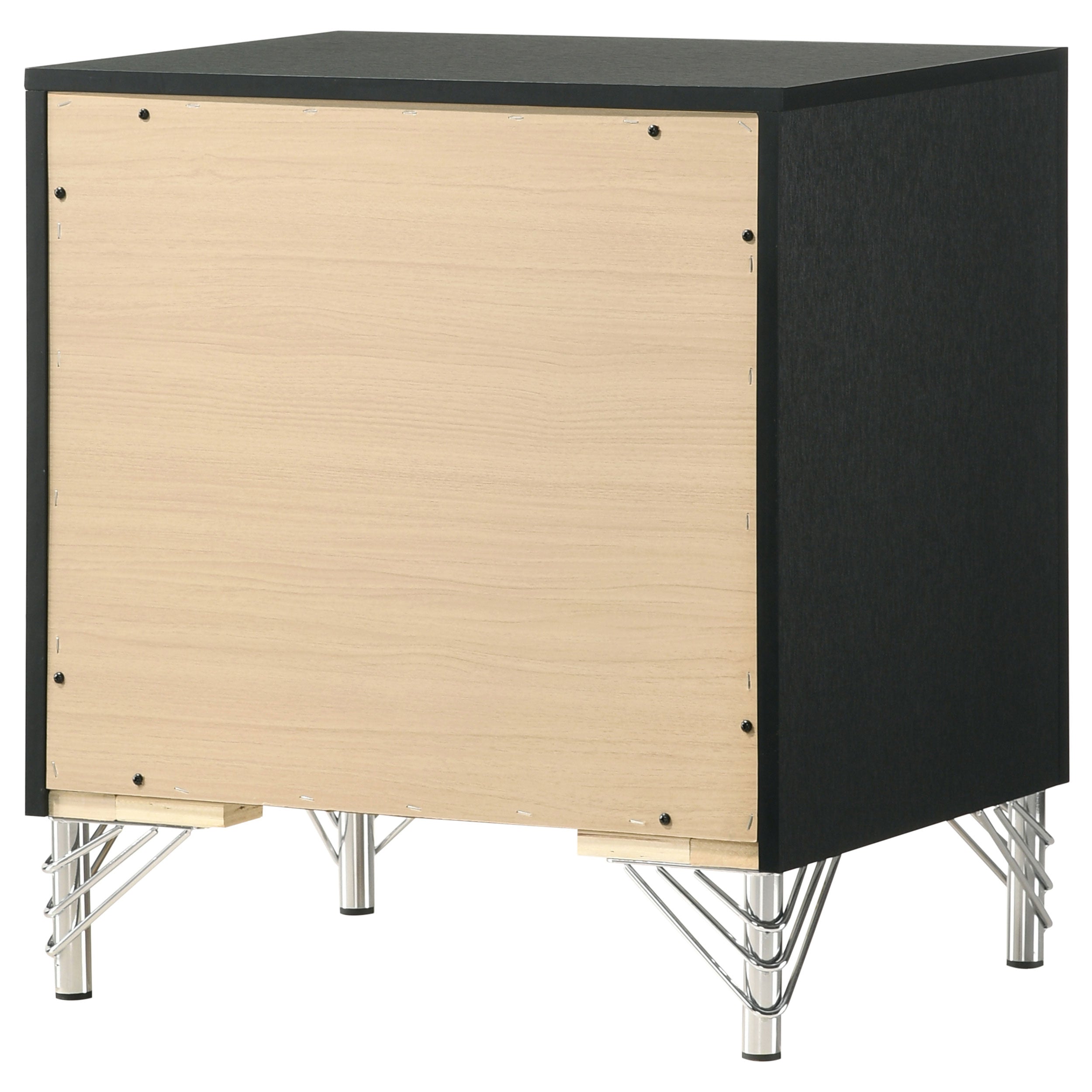 Lucia 2-drawer Nightstand Bedside Table Black — view 8