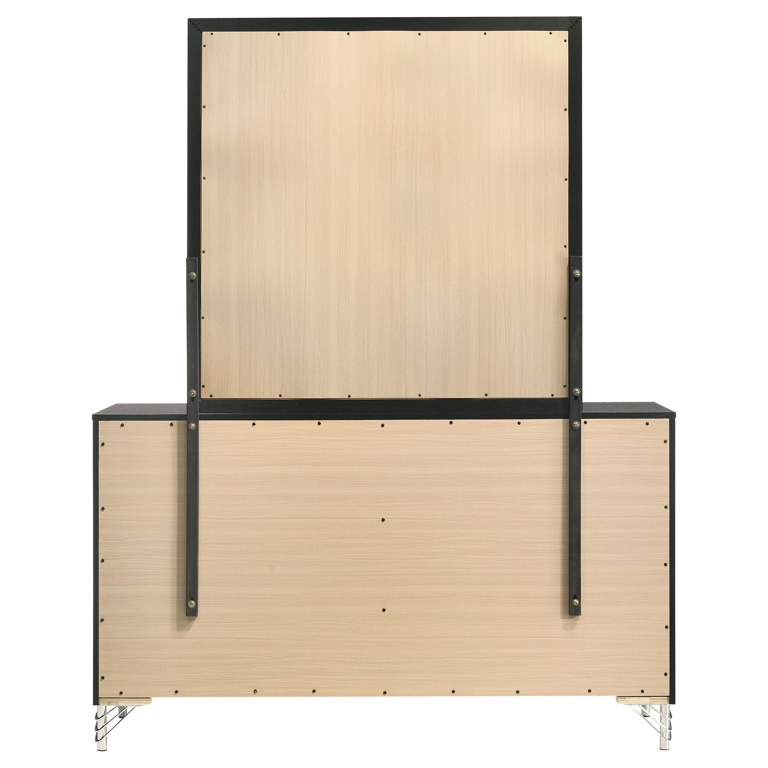 Lucia 6-drawer Dresser and Mirror Black — view 7