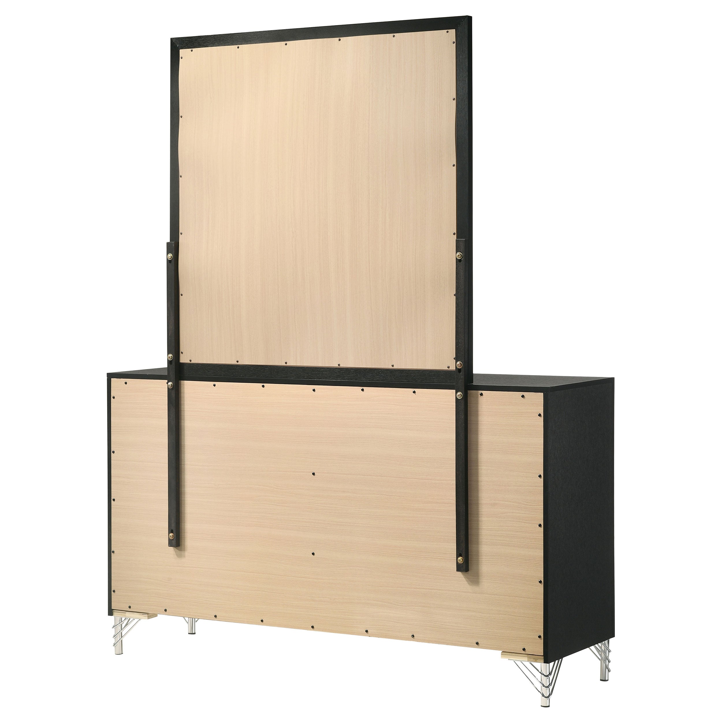 Lucia 6-drawer Dresser and Mirror Black — view 8