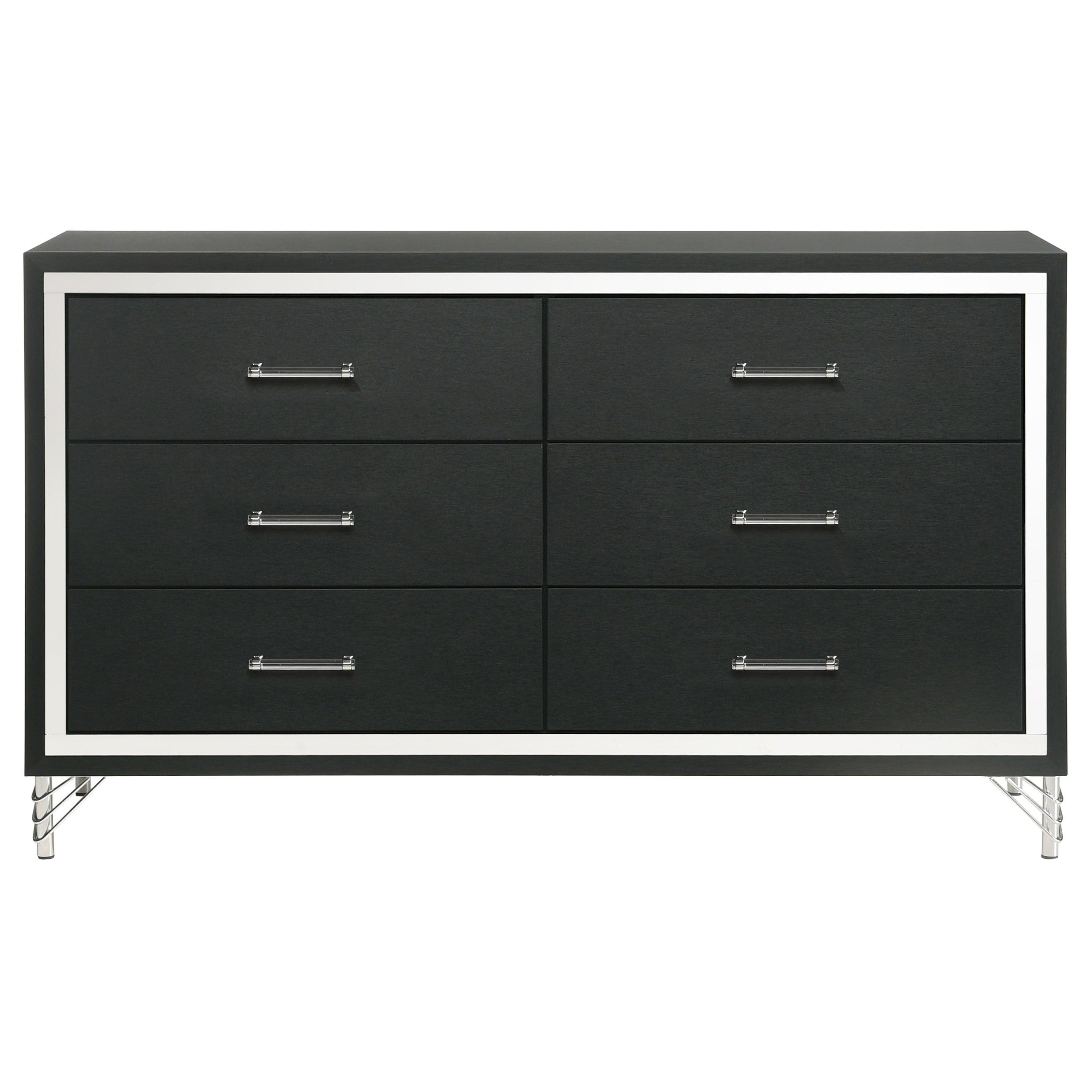 Lucia 6-drawer Dresser Cabinet Black — view 3