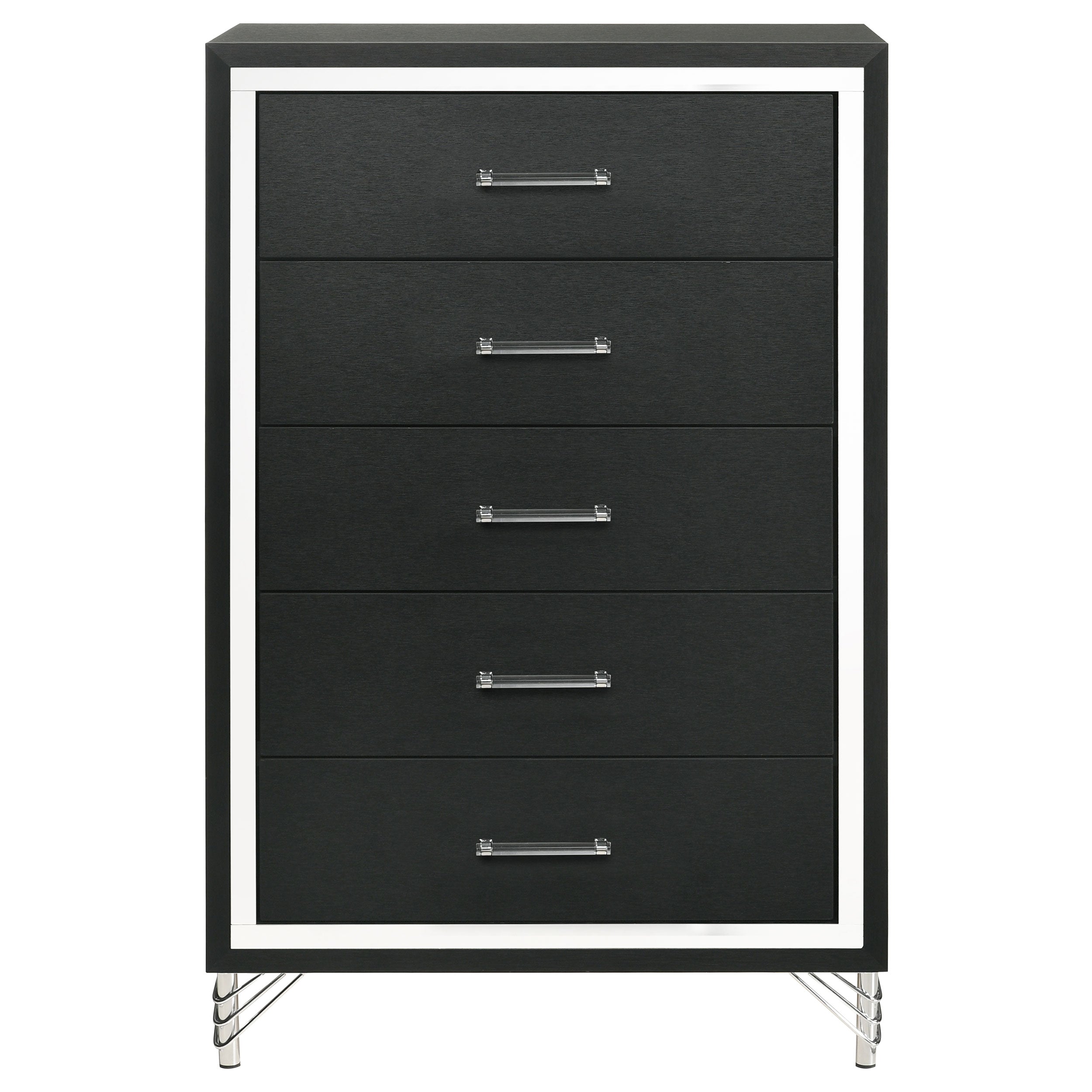 Lucia 5-drawer Bedroom Chest of Drawers Black — view 3