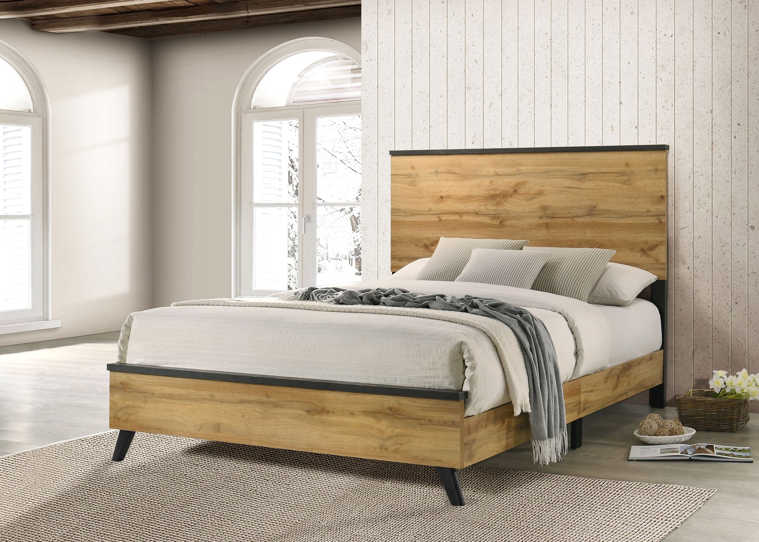 Kaywood 52-inch Queen Panel Bed Natural Pine — view 2